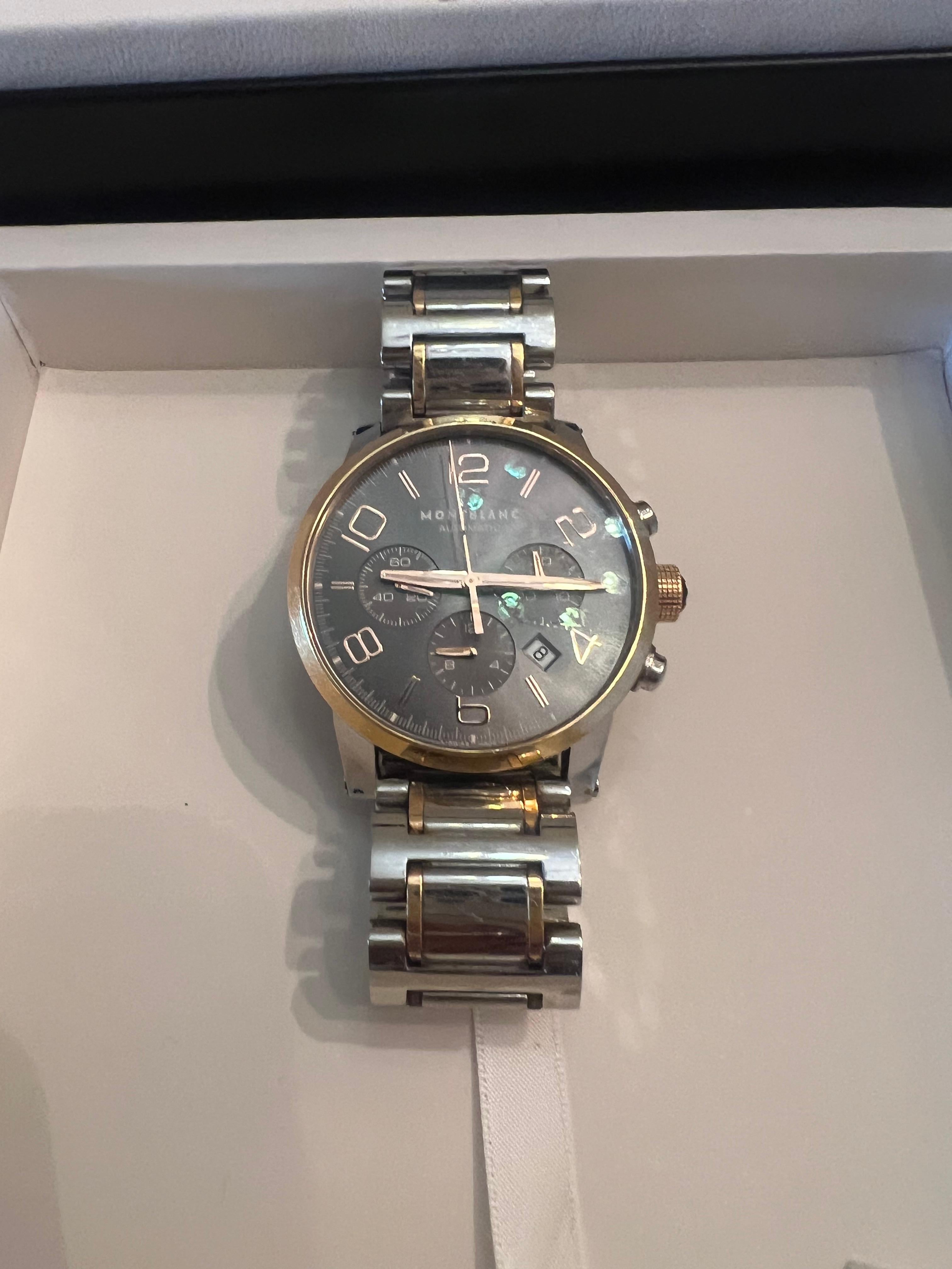 Montblanc Gris Oro Rosa 18K Acero inoxidable TimeWalker con caja y papeles en venta 2