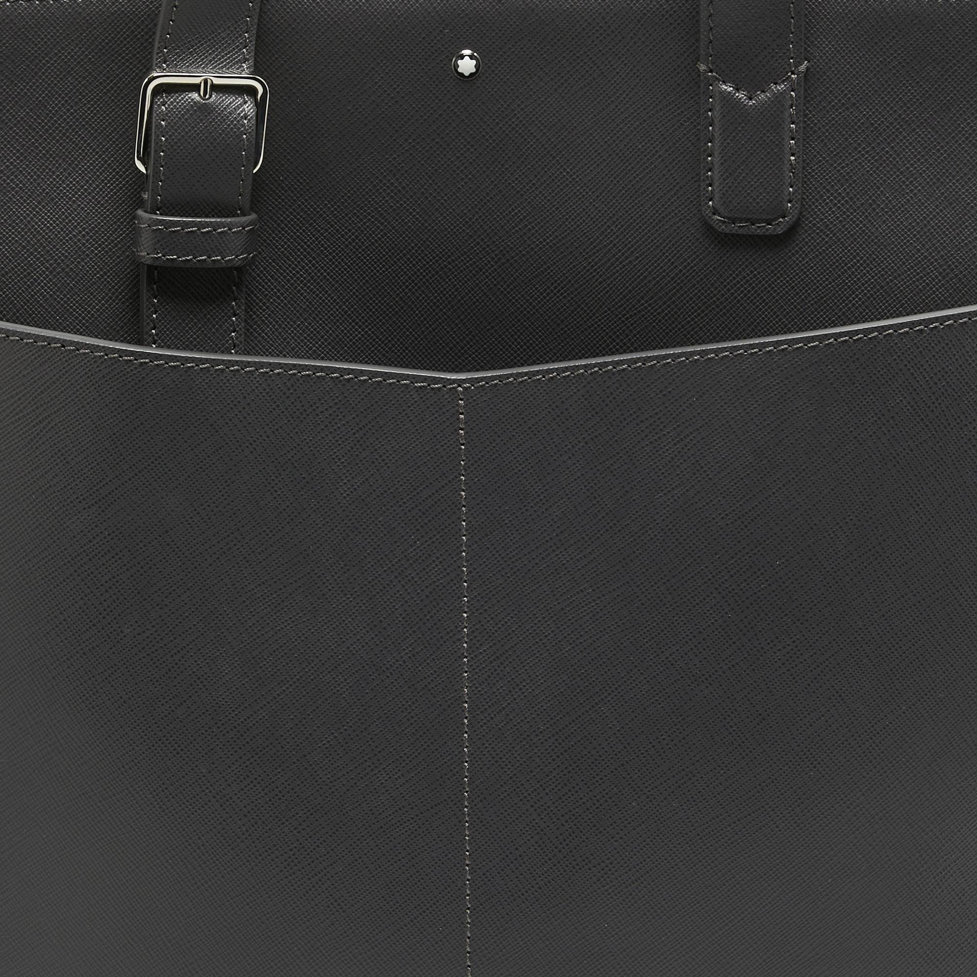 Montblanc Grey Leather Sartorial Vertical Tote 2
