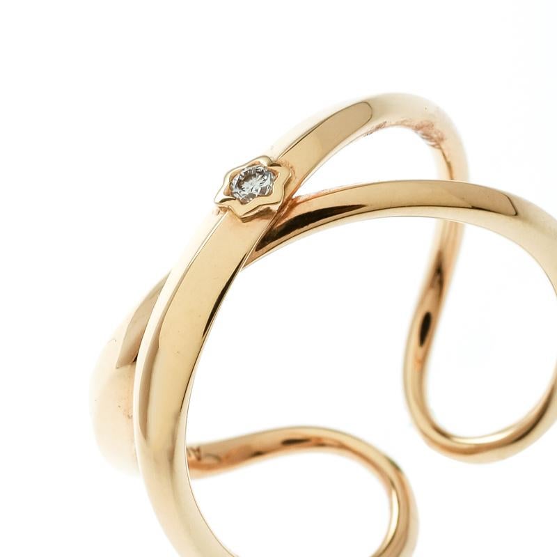 Montblanc Infiniment Vôtre Diamond 18k Rose Gold Ring Size 54 In Excellent Condition In Dubai, Al Qouz 2