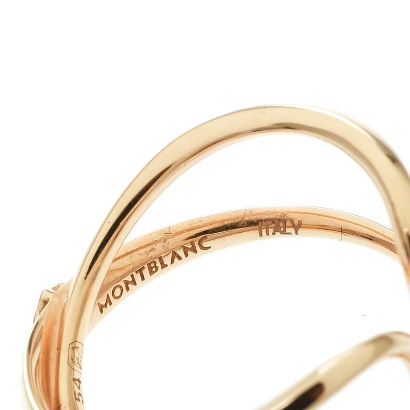 Montblanc Infiniment Vôtre Diamond 18k Rose Gold Ring Size 54 1