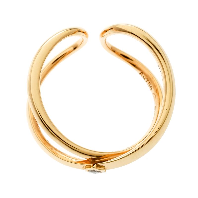 Montblanc Infiniment Vôtre Diamond 18k Rose Gold Ring Size 54