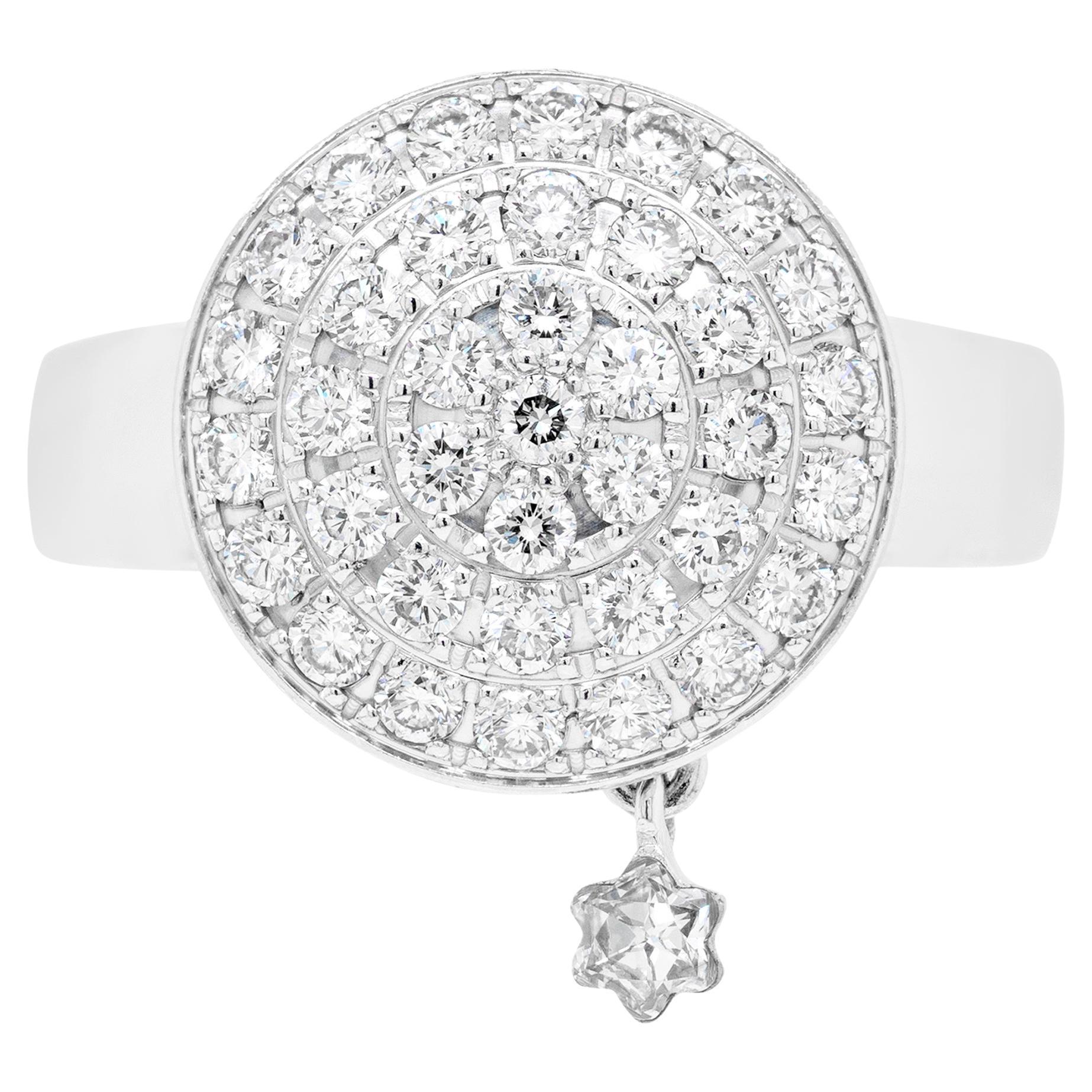  Montblanc 'La Dame Blanche' Diamond 18 Carat White Gold Cluster Dress Ring For Sale