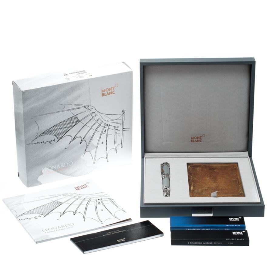 Gray Montblanc Leonardo Limited Edition 3000 Rollerball Pen For Sale