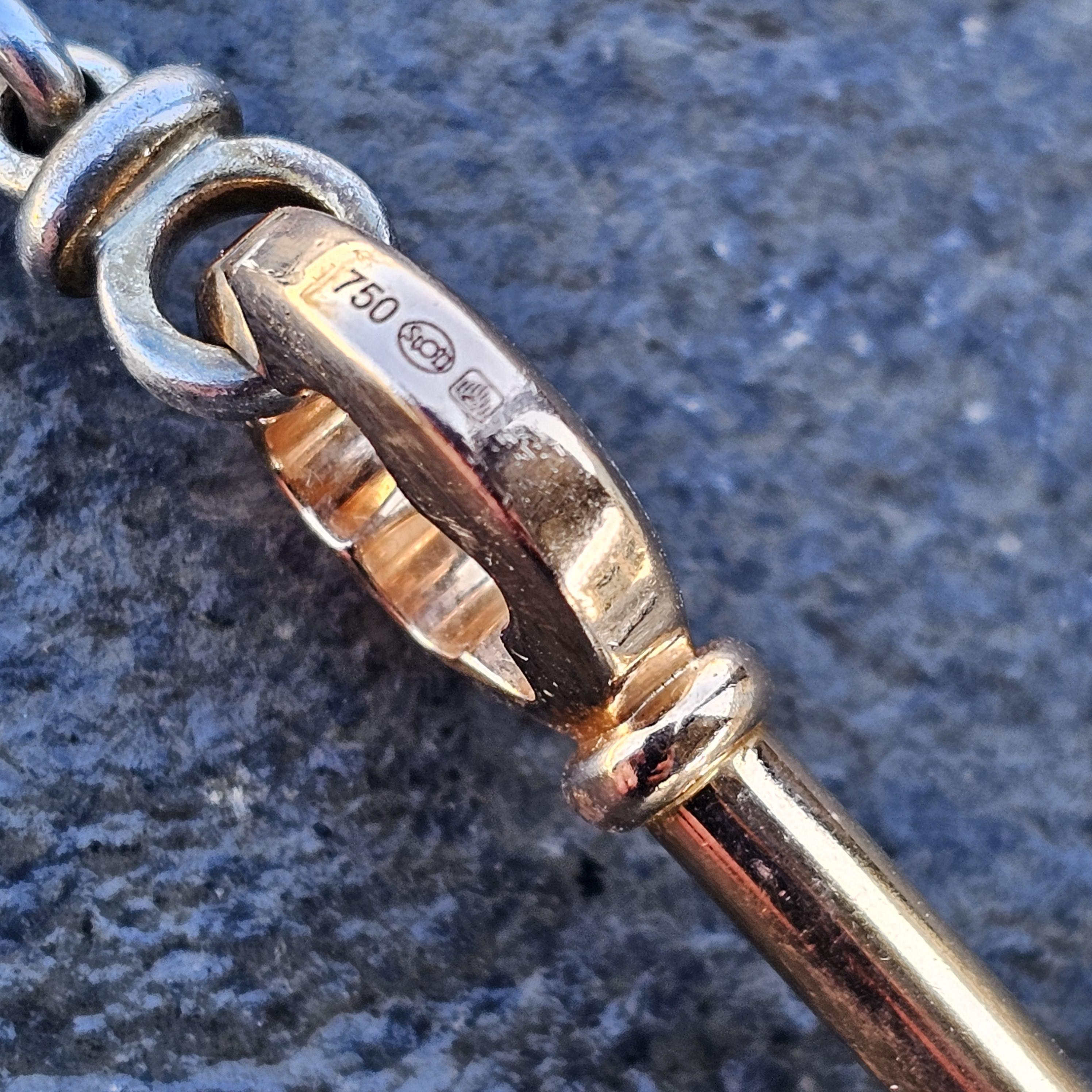 Montblanc Bracciale Charm Edizione Limitata Oro 18k Chiave Diamante Argento Sterling In condizioni buone in vendita a Northbrook, IL