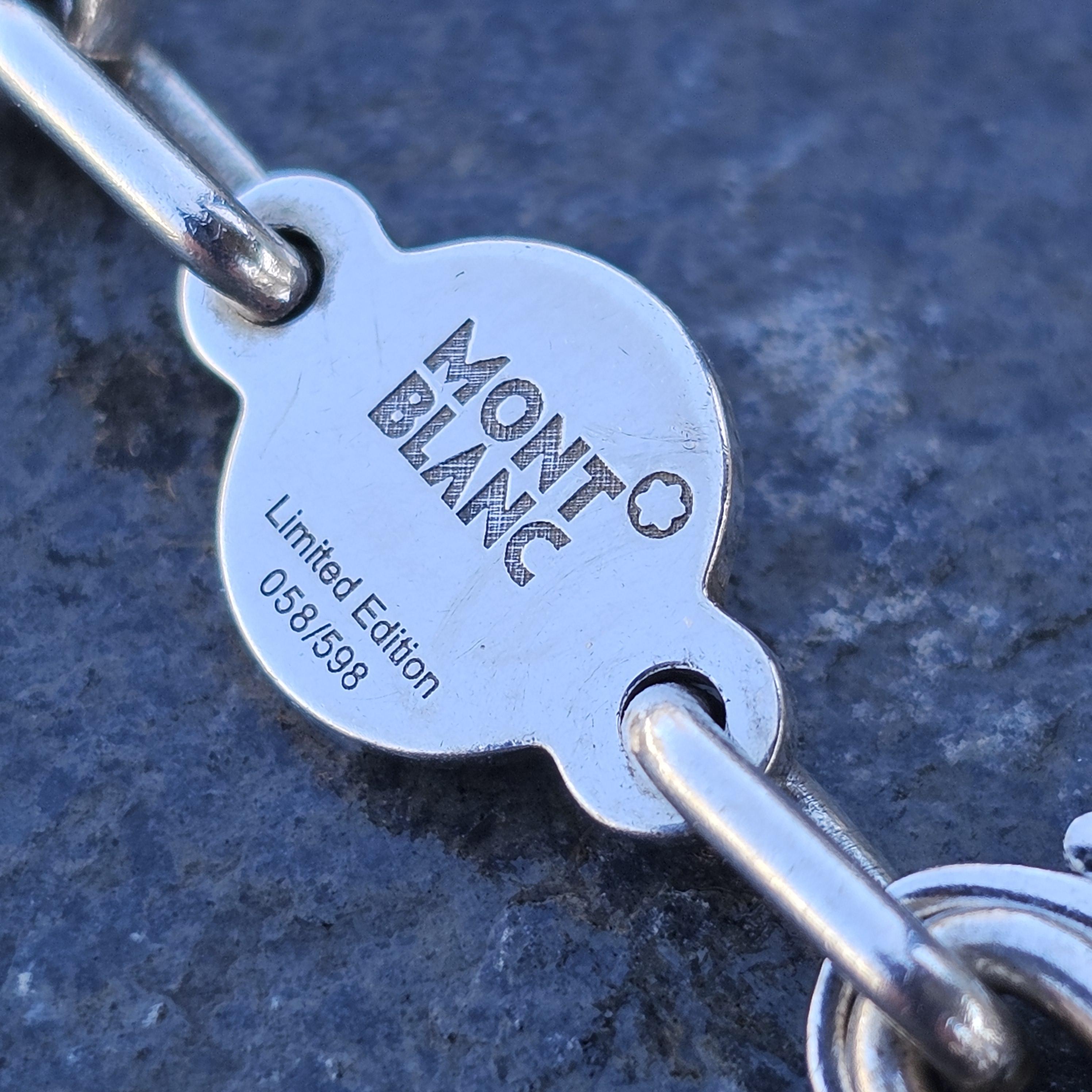 Donna Montblanc Bracciale Charm Edizione Limitata Oro 18k Chiave Diamante Argento Sterling in vendita