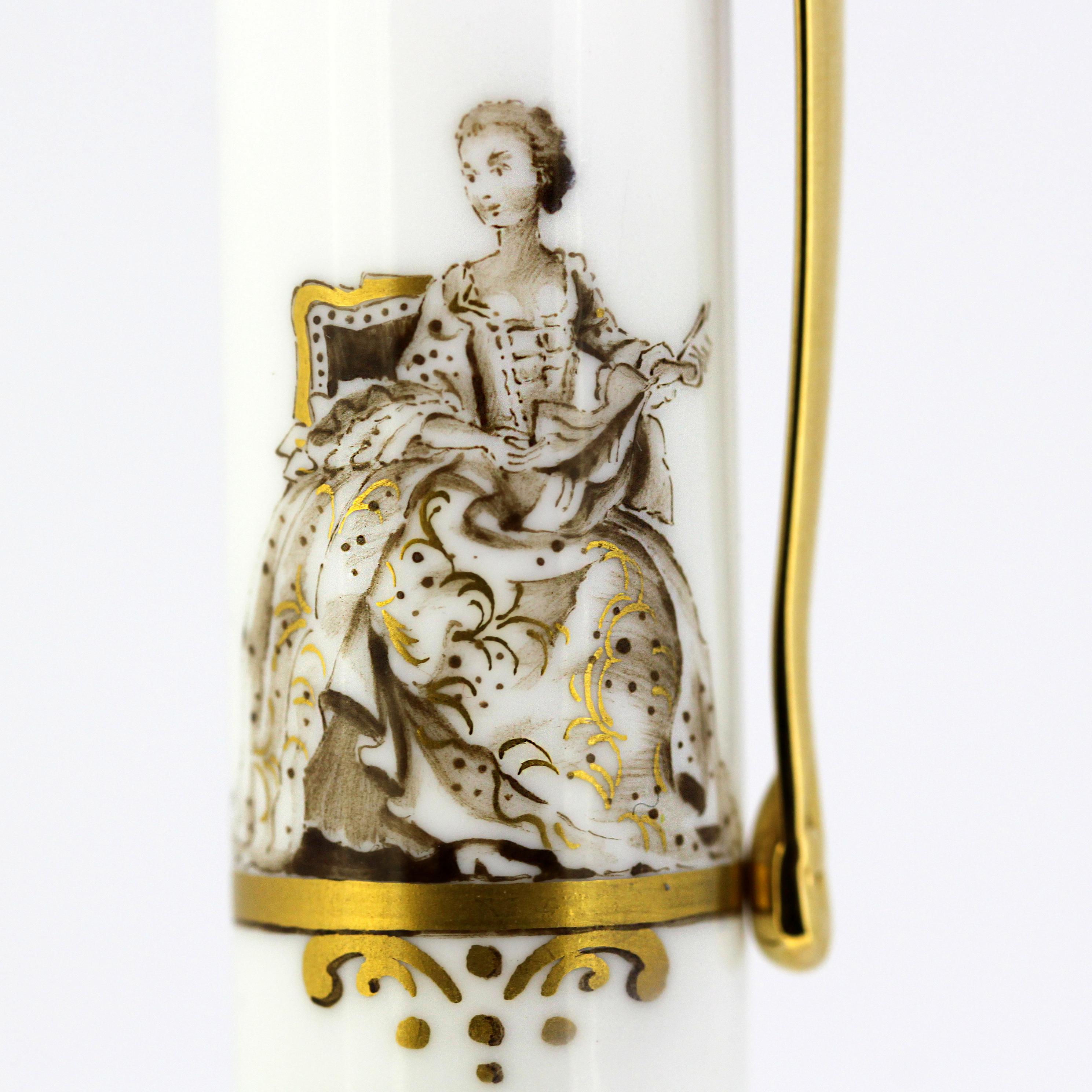 Women's or Men's Montblanc Limited Edition Meissen Porcelain, Fountain Pen