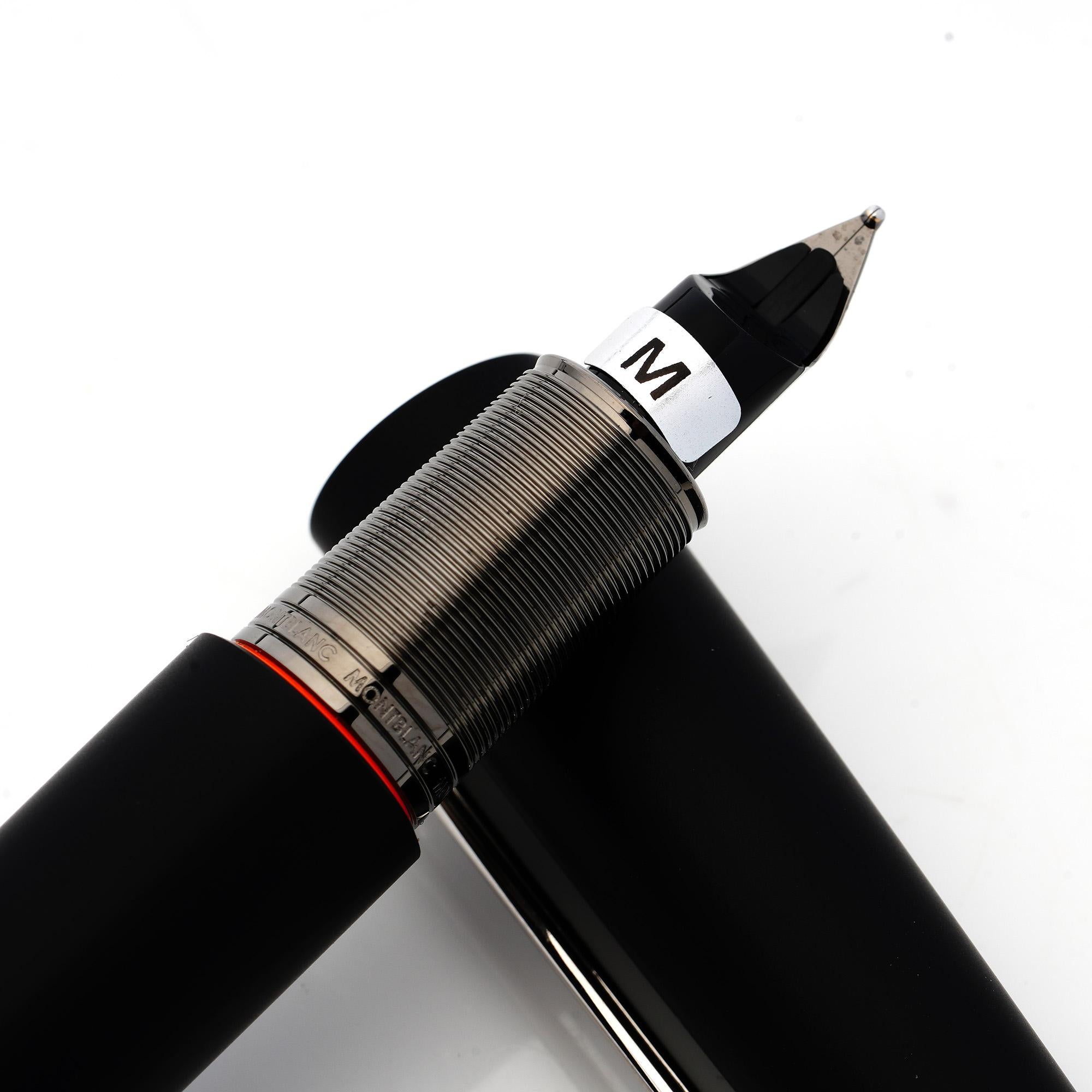 Contemporary Montblanc M Fountain Pen 'Medium Nib', Black