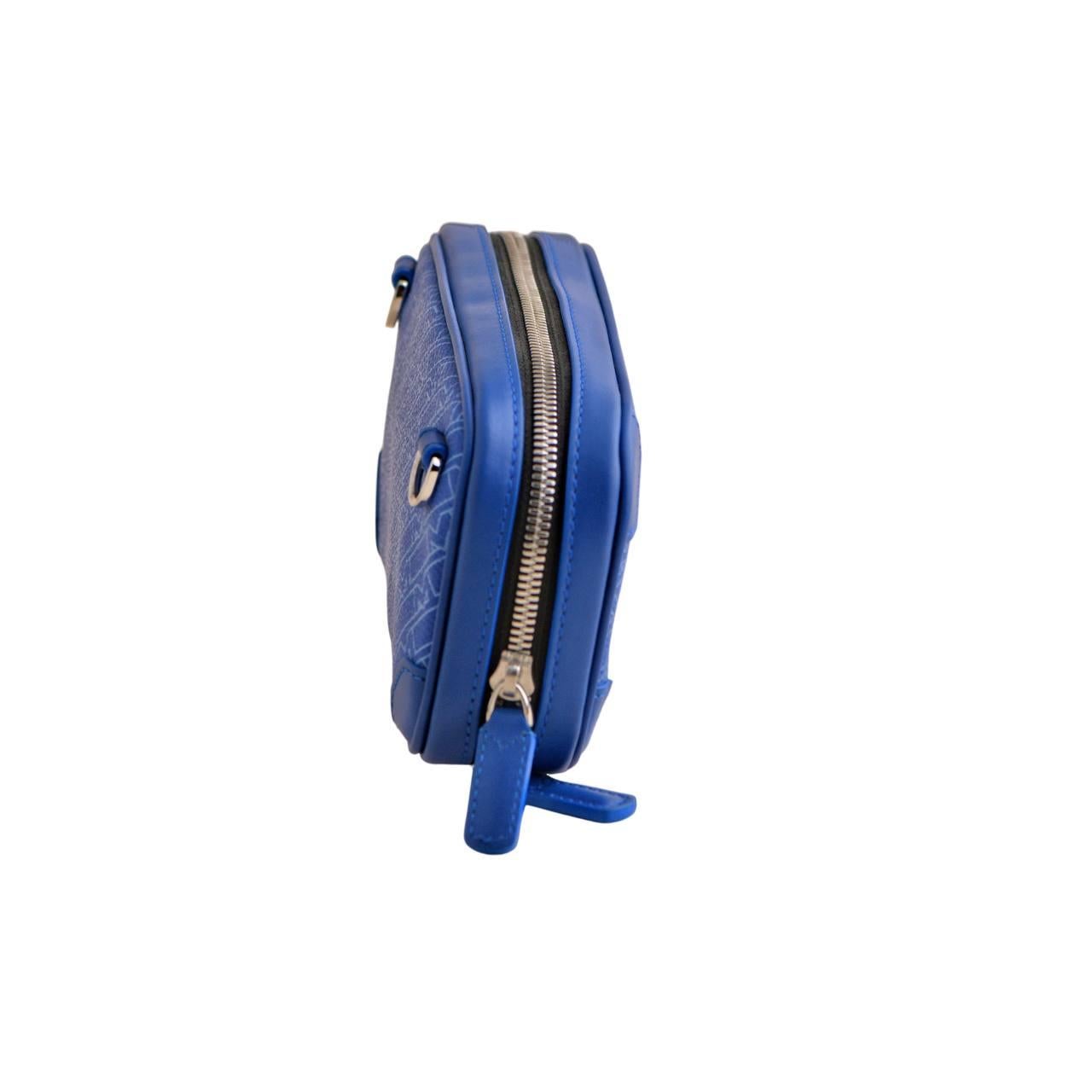 Women's or Men's Montblanc M Gram 4810 Blue Crossbody Shoulder Clutch Mini Bag Wallet Men For Sale