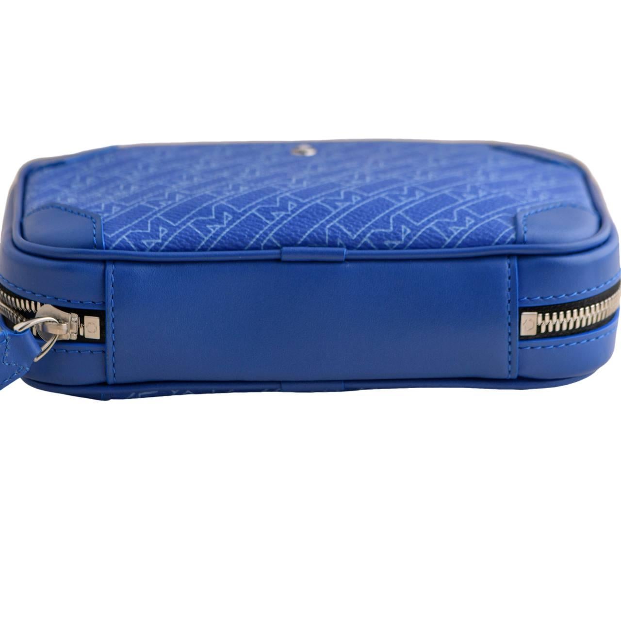 Montblanc M Gram 4810 Blue Crossbody Shoulder Clutch Mini Bag Wallet Men For Sale 4
