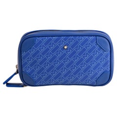 Used Montblanc M Gram 4810 Blue Crossbody Shoulder Clutch Mini Bag Wallet Men