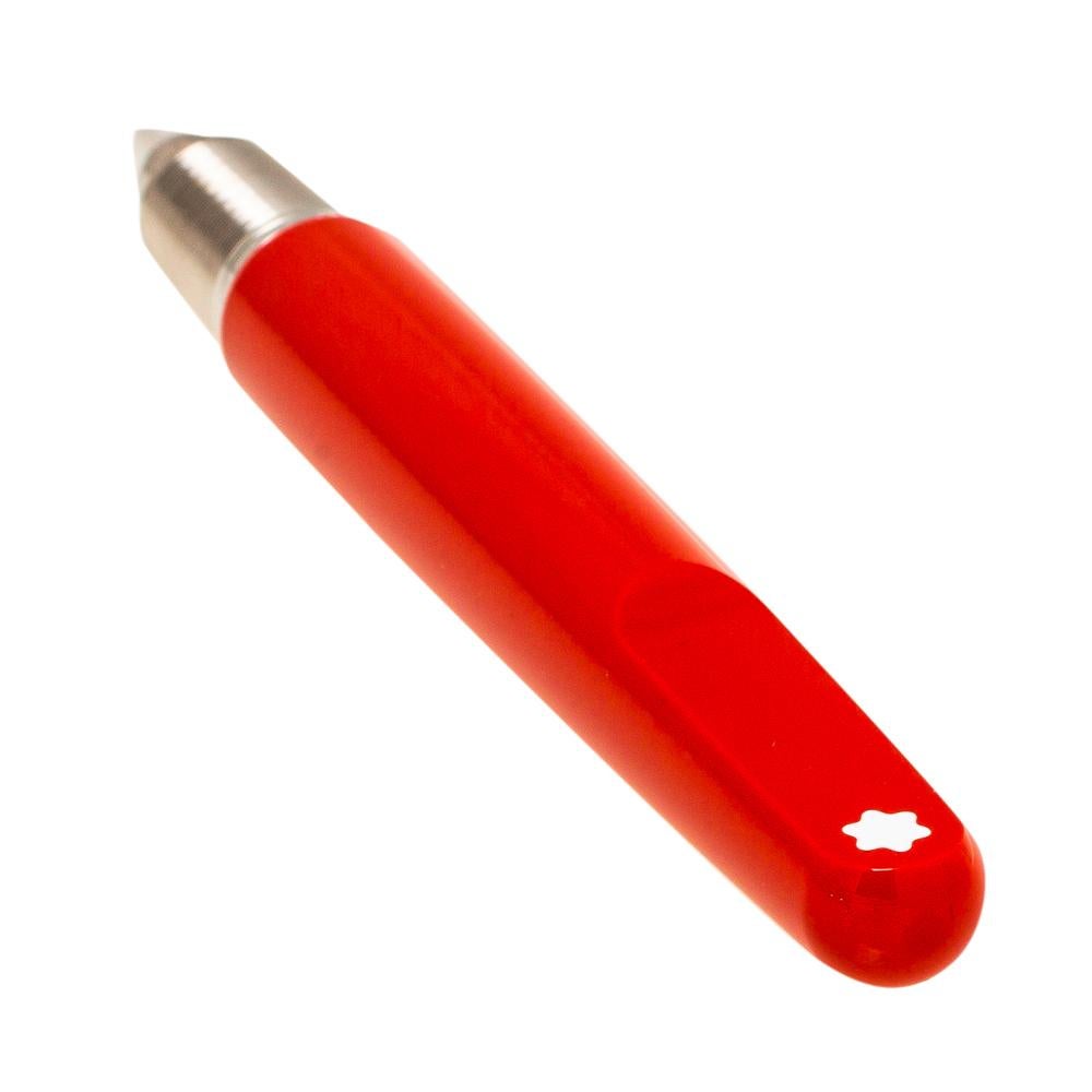 Women's Montblanc M Red Resin Platinum Finish Ballpoint pen