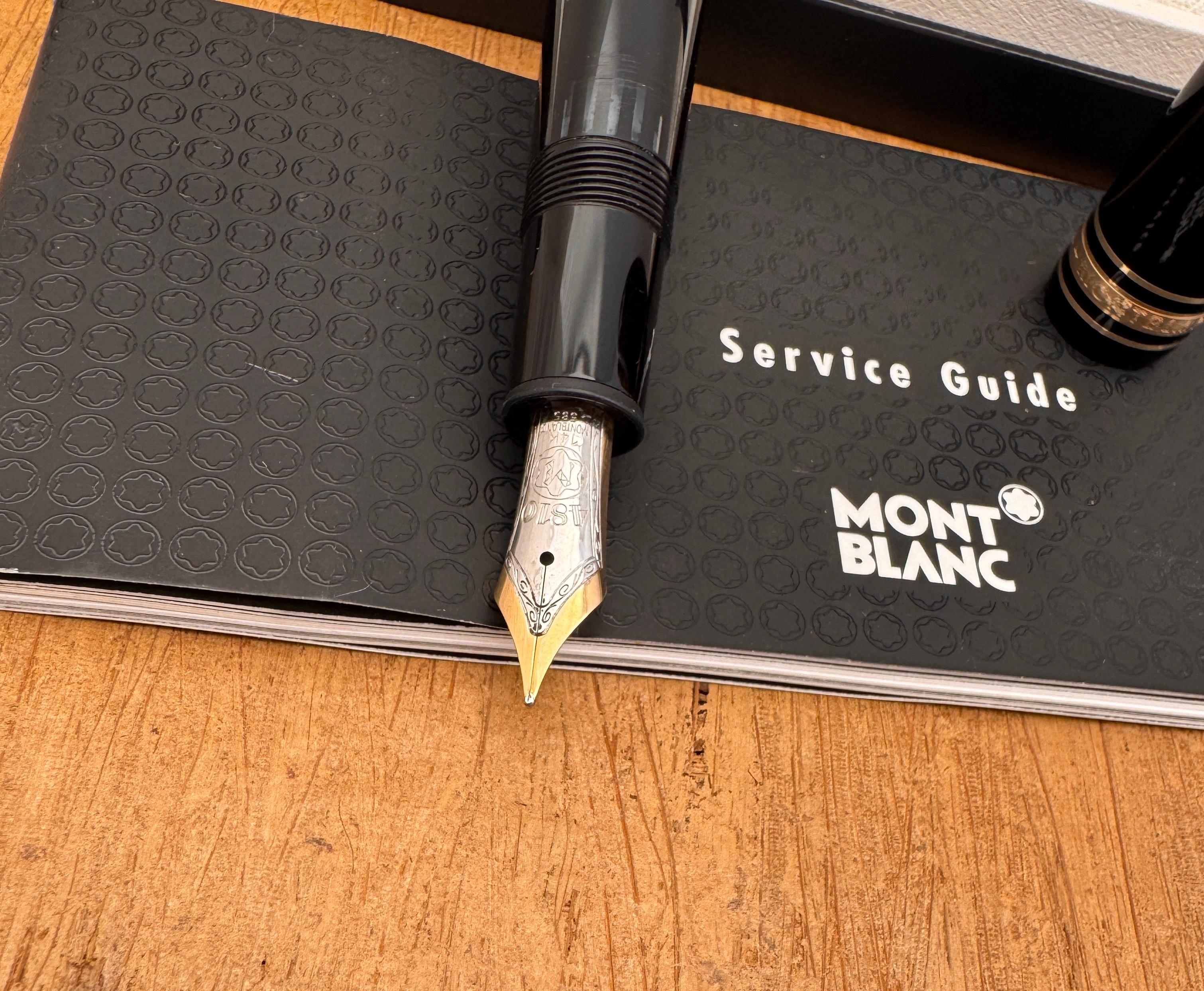 Montblanc Meisterstuck 146 Bicolor 14K Nib Gold Trim Fountain In Original Box For Sale 5