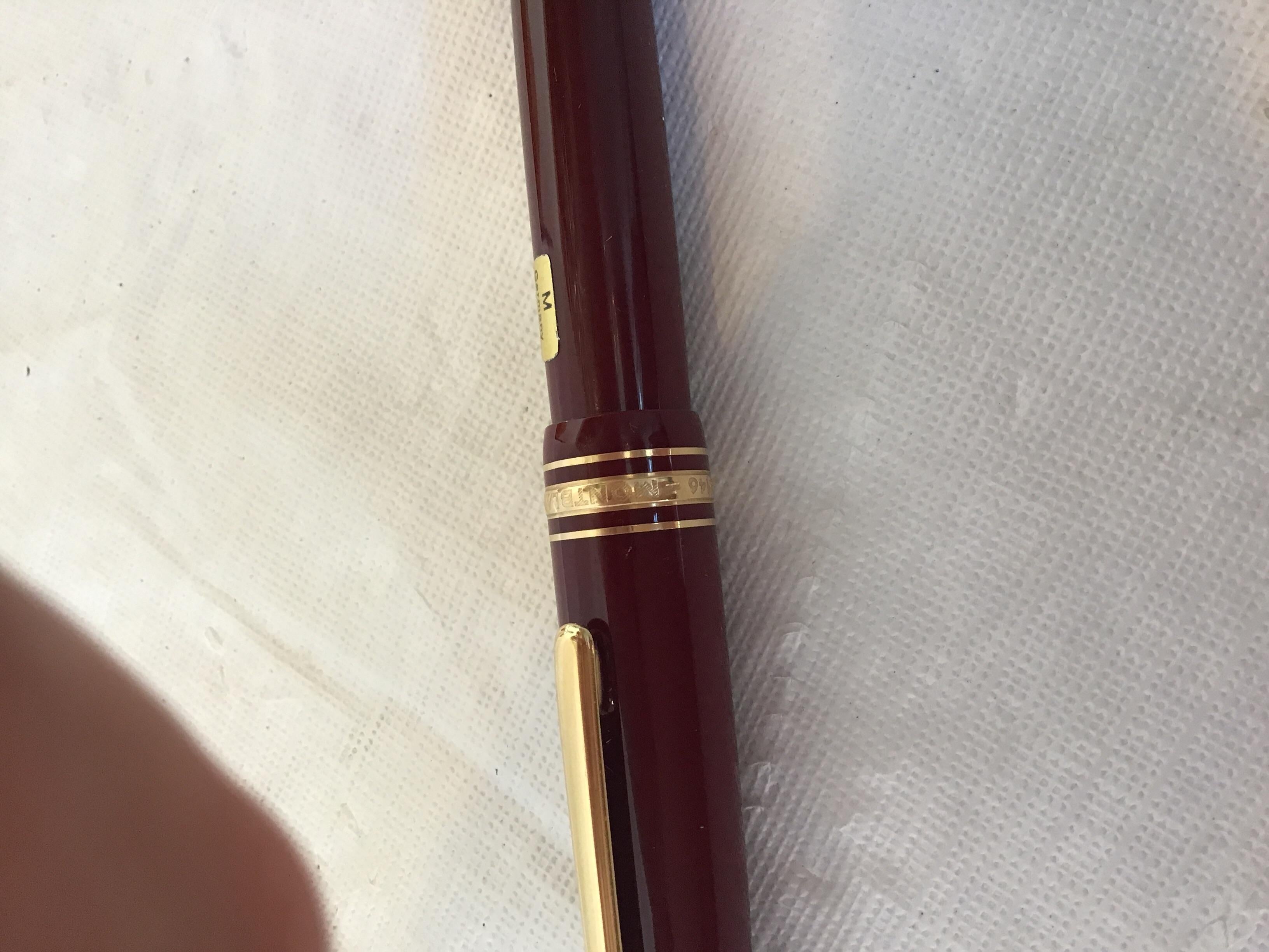 Contemporary Montblanc Meisterstuck 146 Red Gold Trim Fountain Pen