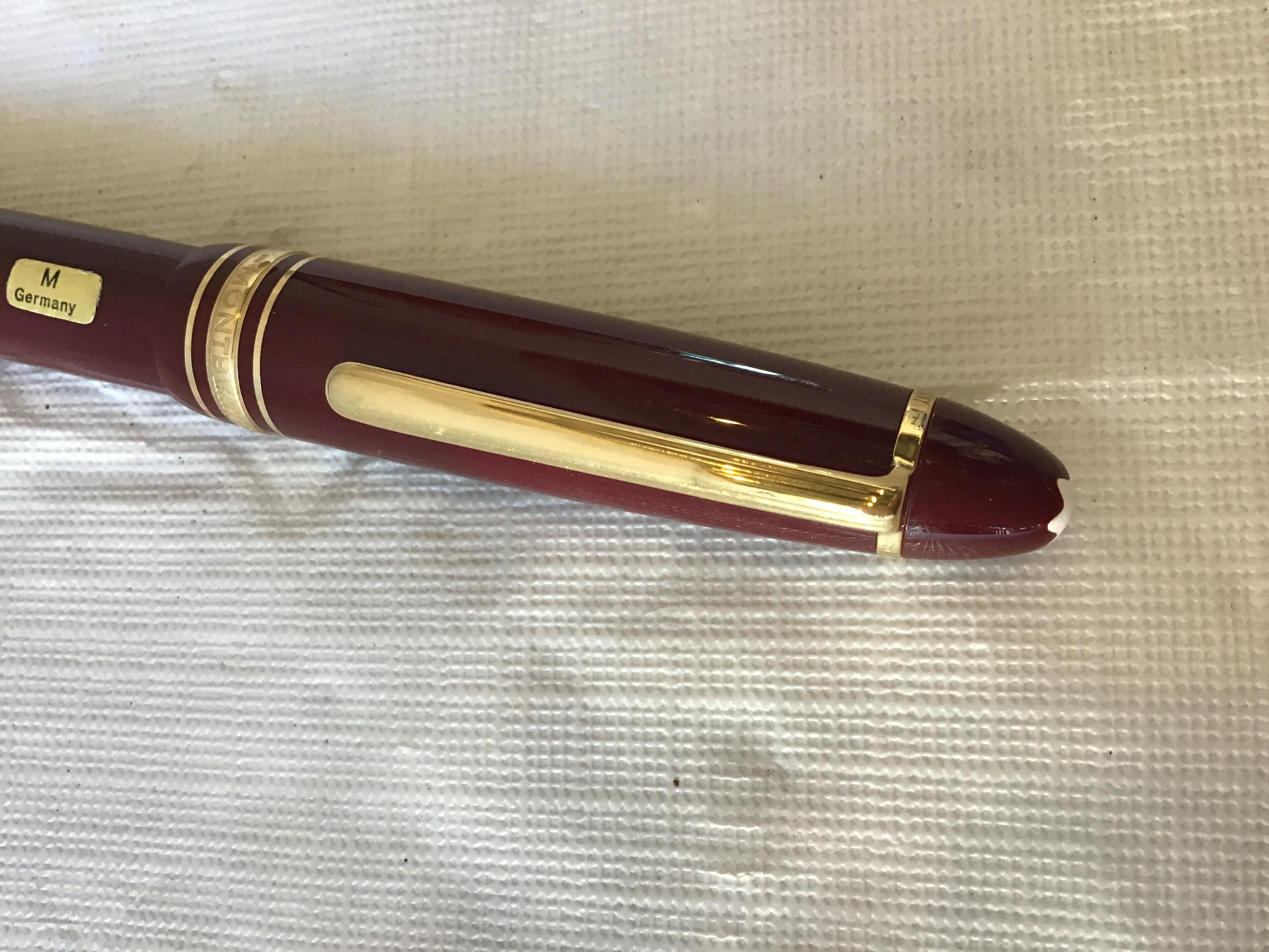 Plastic Montblanc Meisterstuck 146 Red Gold Trim Fountain Pen