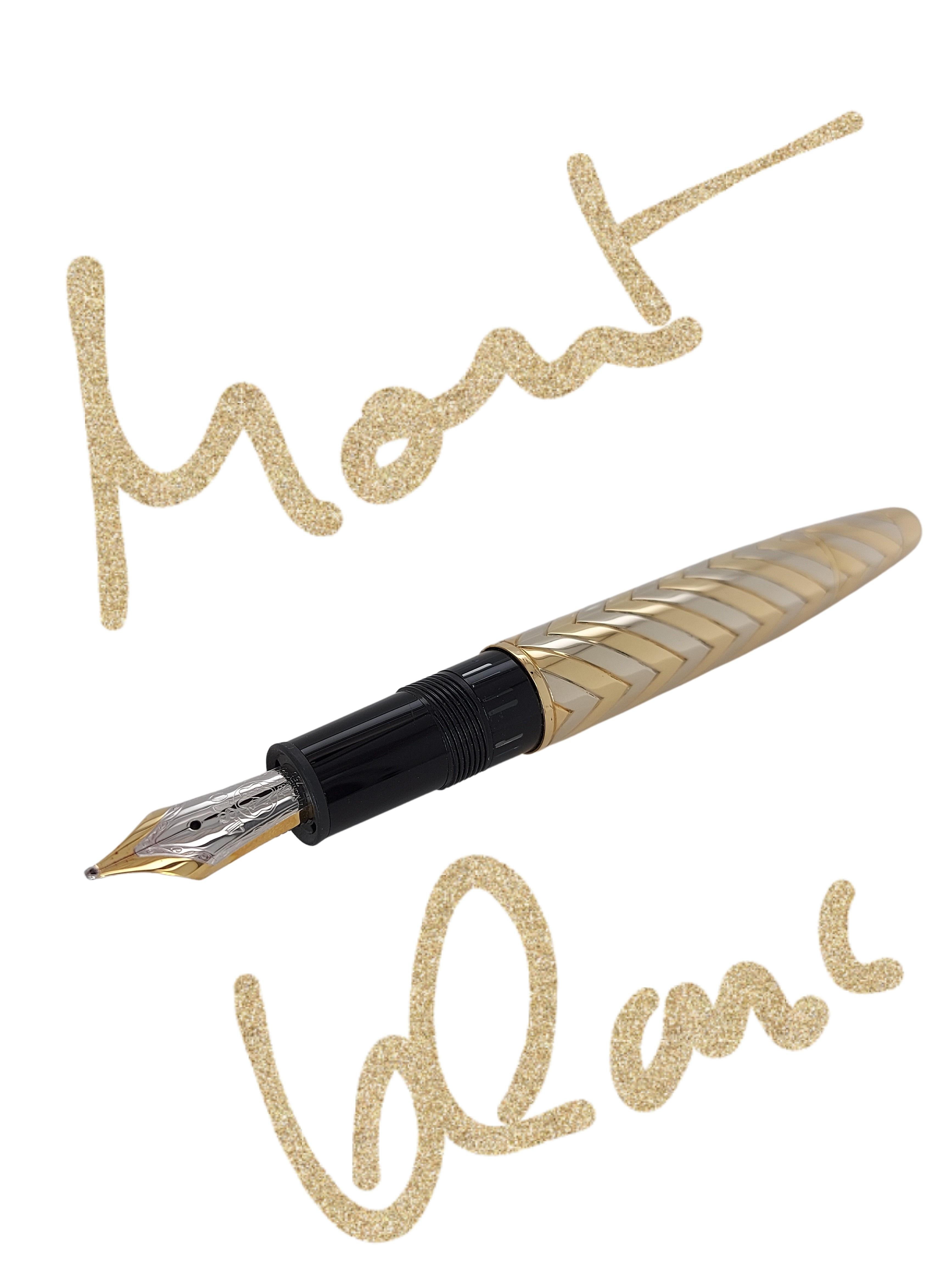 Montblanc Meisterstück 1469 Solitaire 18kt BI Color Solid Gold Fountain Pen Nib For Sale 4