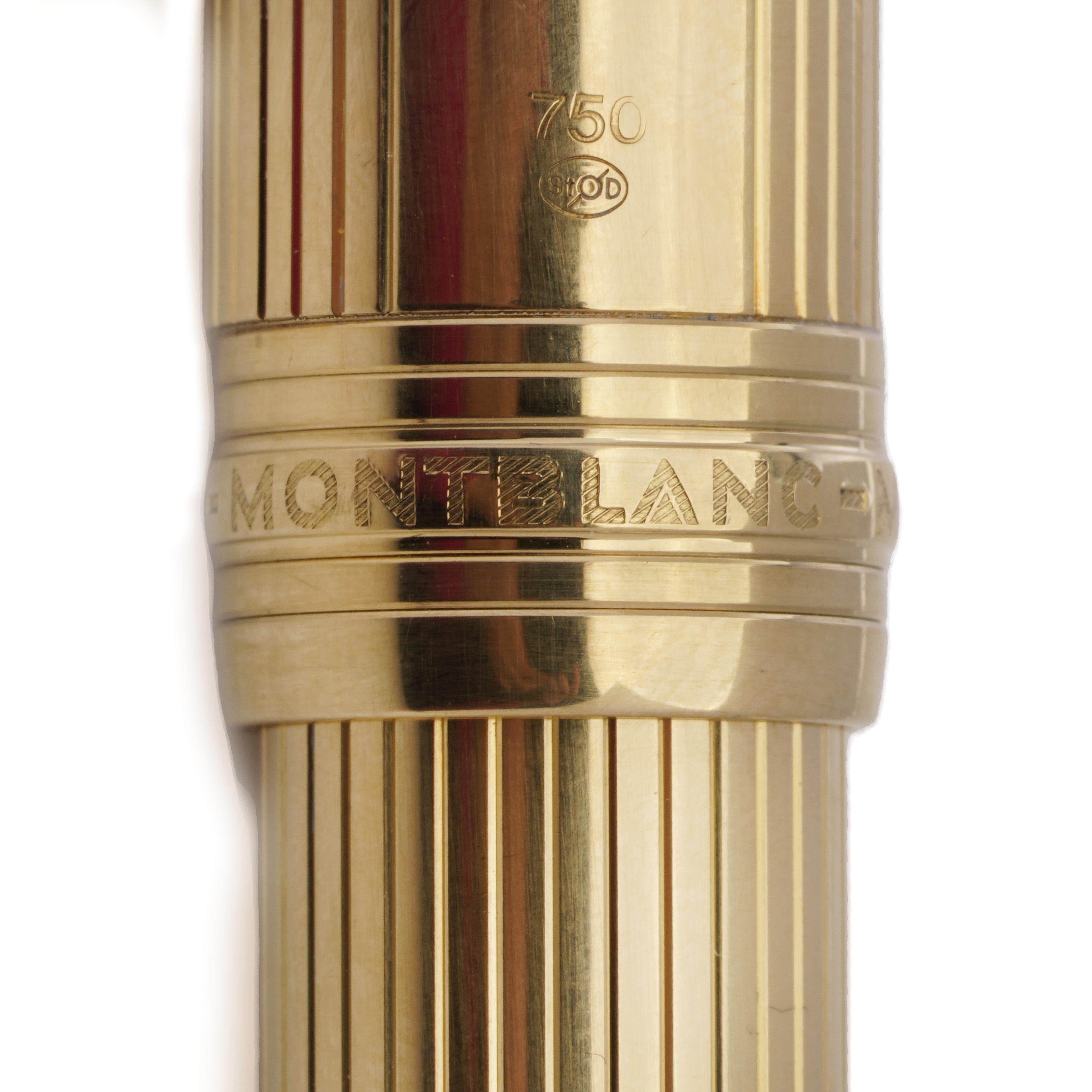 Women's or Men's Montblanc Meisterstück 149 Solitaire fountain pen crafted in solid 18kt gold