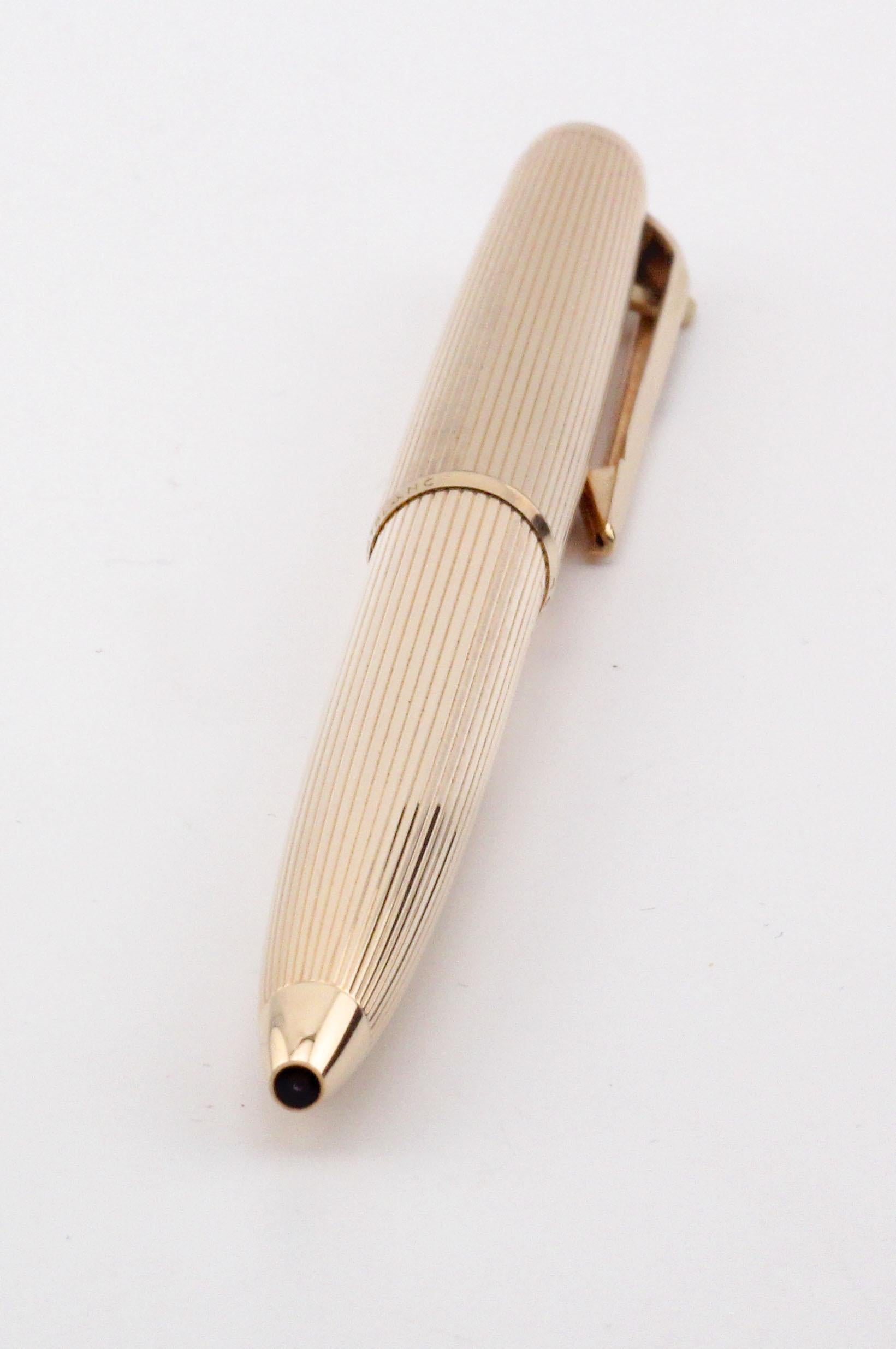 Montblanc Meisterstuck 1876 Stylo à bille en or jaune 14K avec boîte en vente 2