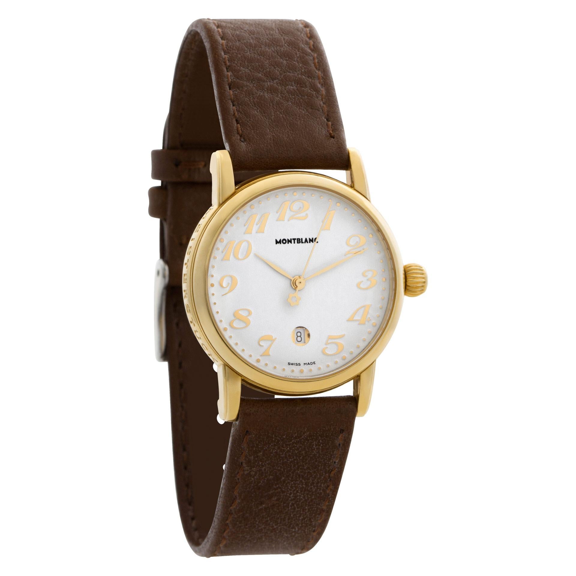 MontBlanc Meisterstuck 18k yellow gold Quartz Wristwatch Ref 7008 In Excellent Condition For Sale In Surfside, FL