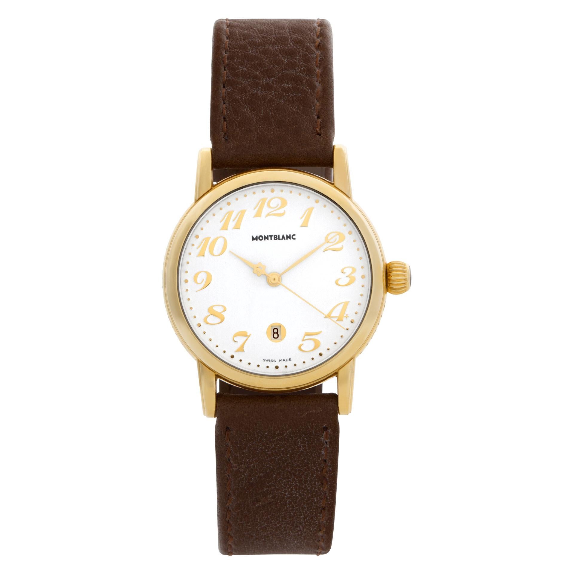 MontBlanc Meisterstuck 18k yellow gold Quartz Wristwatch Ref 7008 For Sale