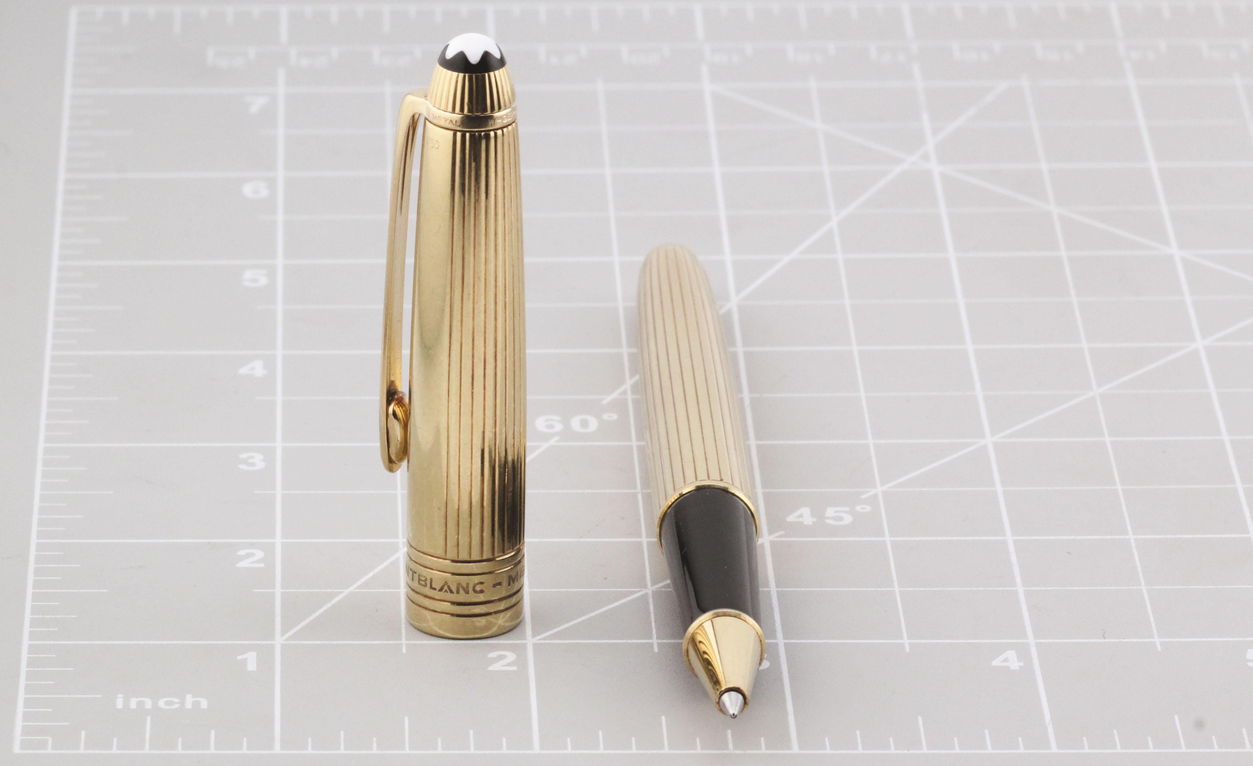 Montblanc MEISTERSTÜCK 18K Gelbgold Rollerball Pen im Angebot 7