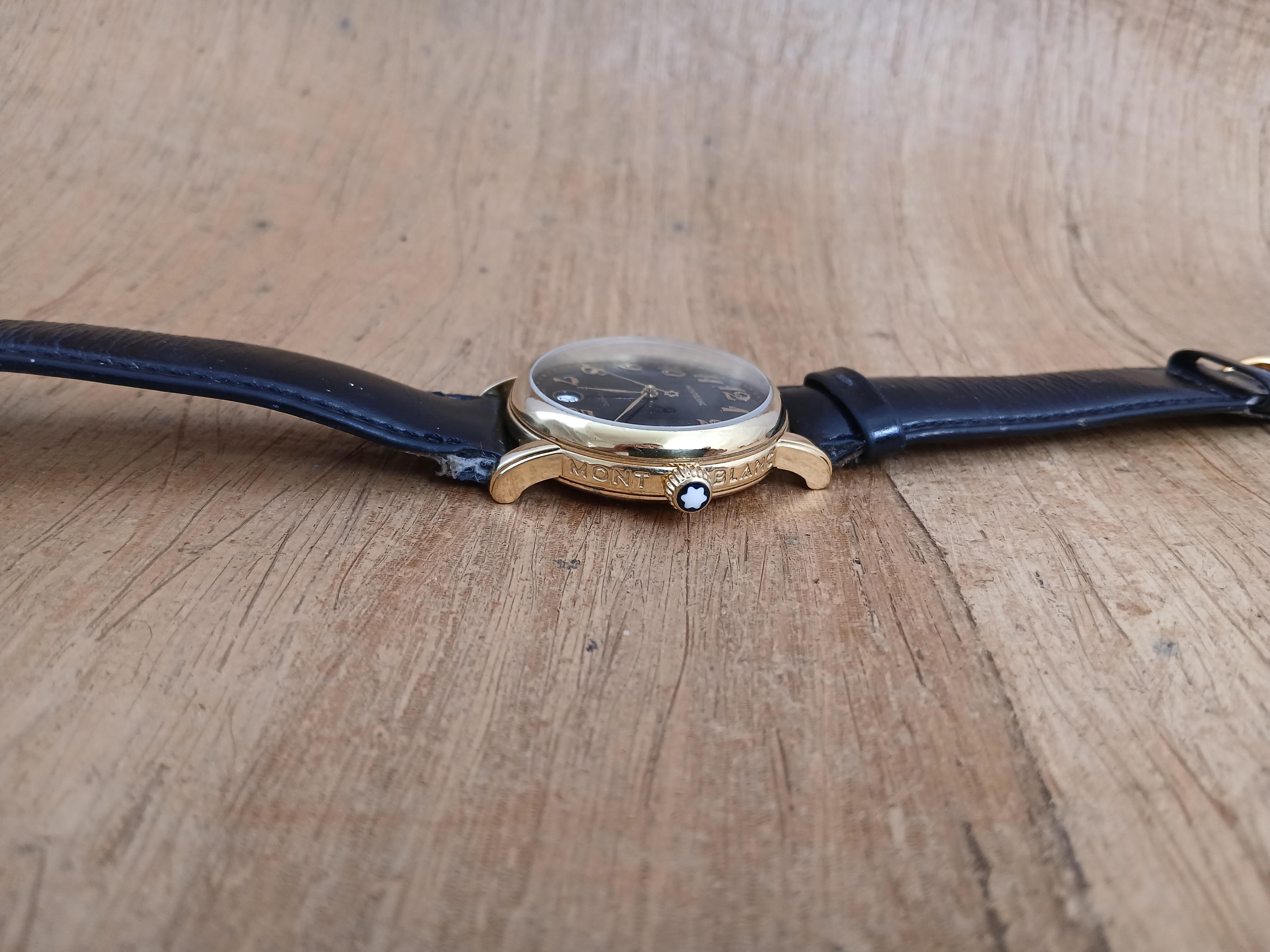 Montblanc Meisterstuck 7004 Schwarzes Zifferblatt Automatik Herrenuhr im Angebot 8