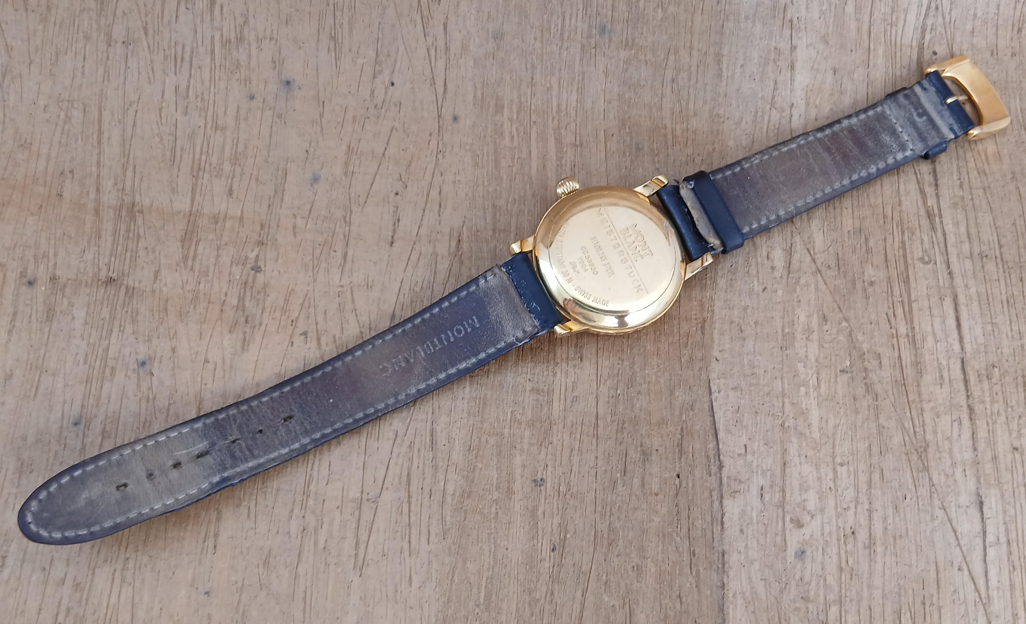 Montblanc Meisterstuck 7004 Schwarzes Zifferblatt Automatik Herrenuhr im Angebot 10