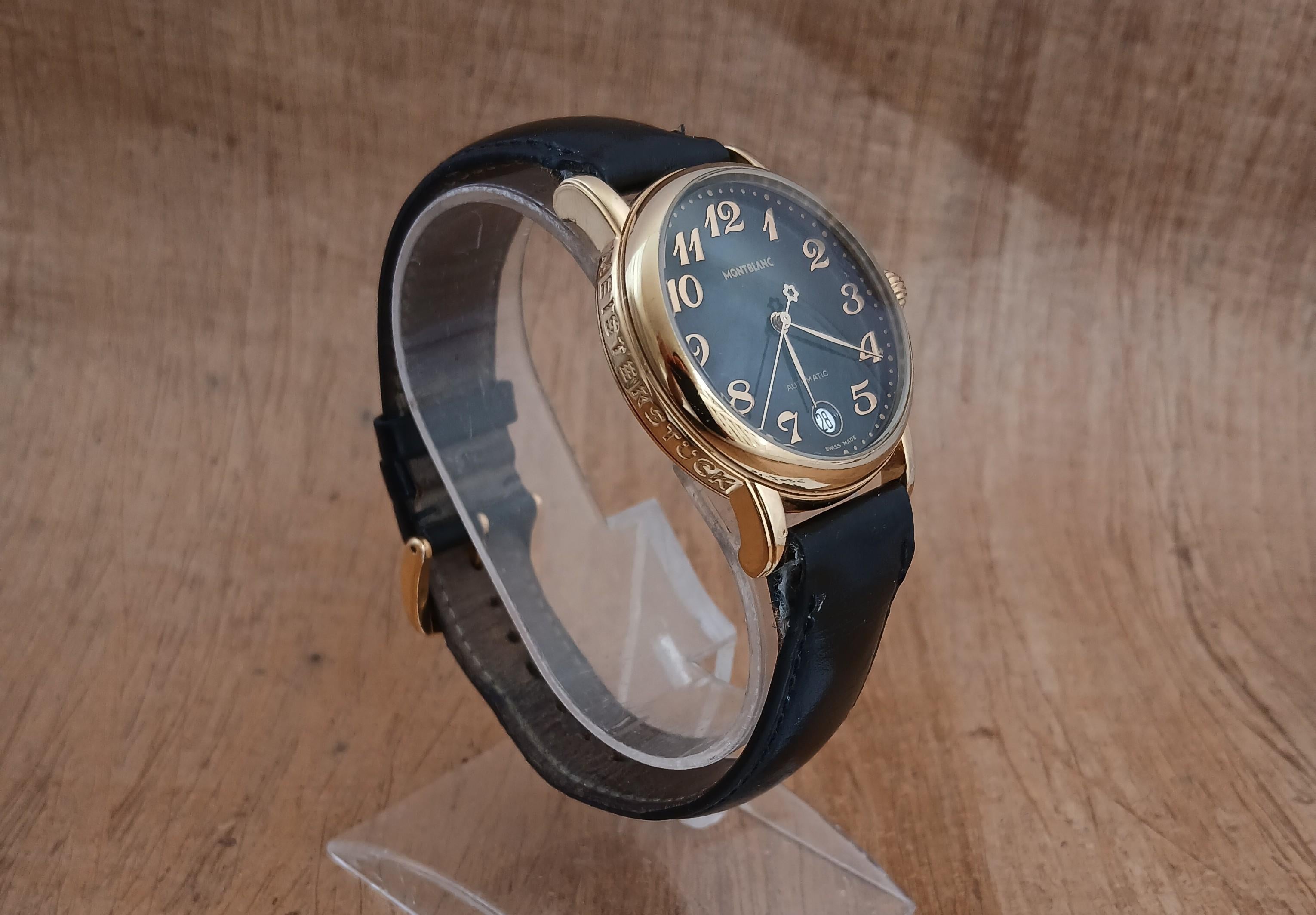 Montblanc Meisterstuck 7004 Schwarzes Zifferblatt Automatik Herrenuhr im Zustand „Gut“ im Angebot in Toronto, CA