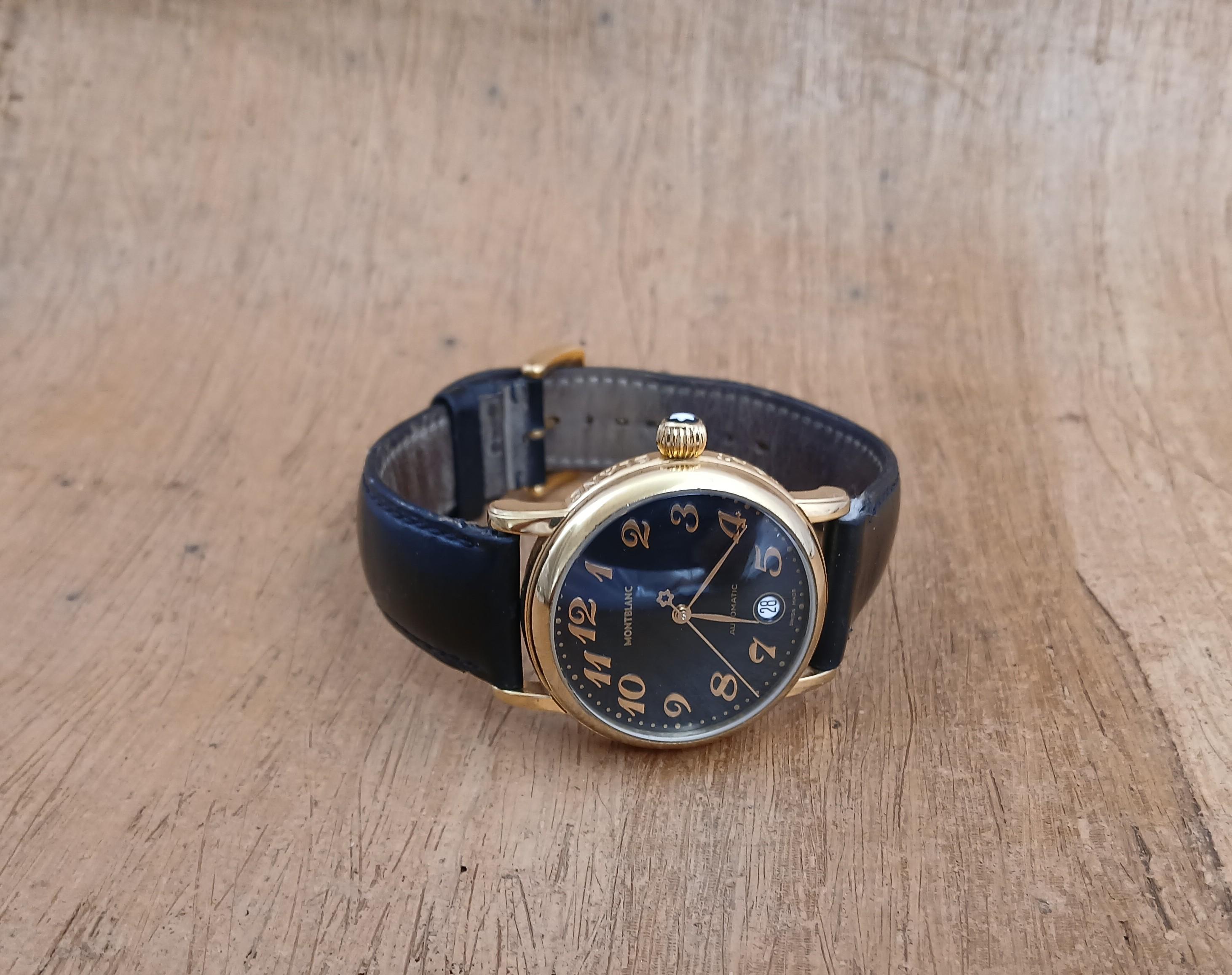 Montblanc Meisterstuck 7004 Schwarzes Zifferblatt Automatik Herrenuhr im Angebot 4