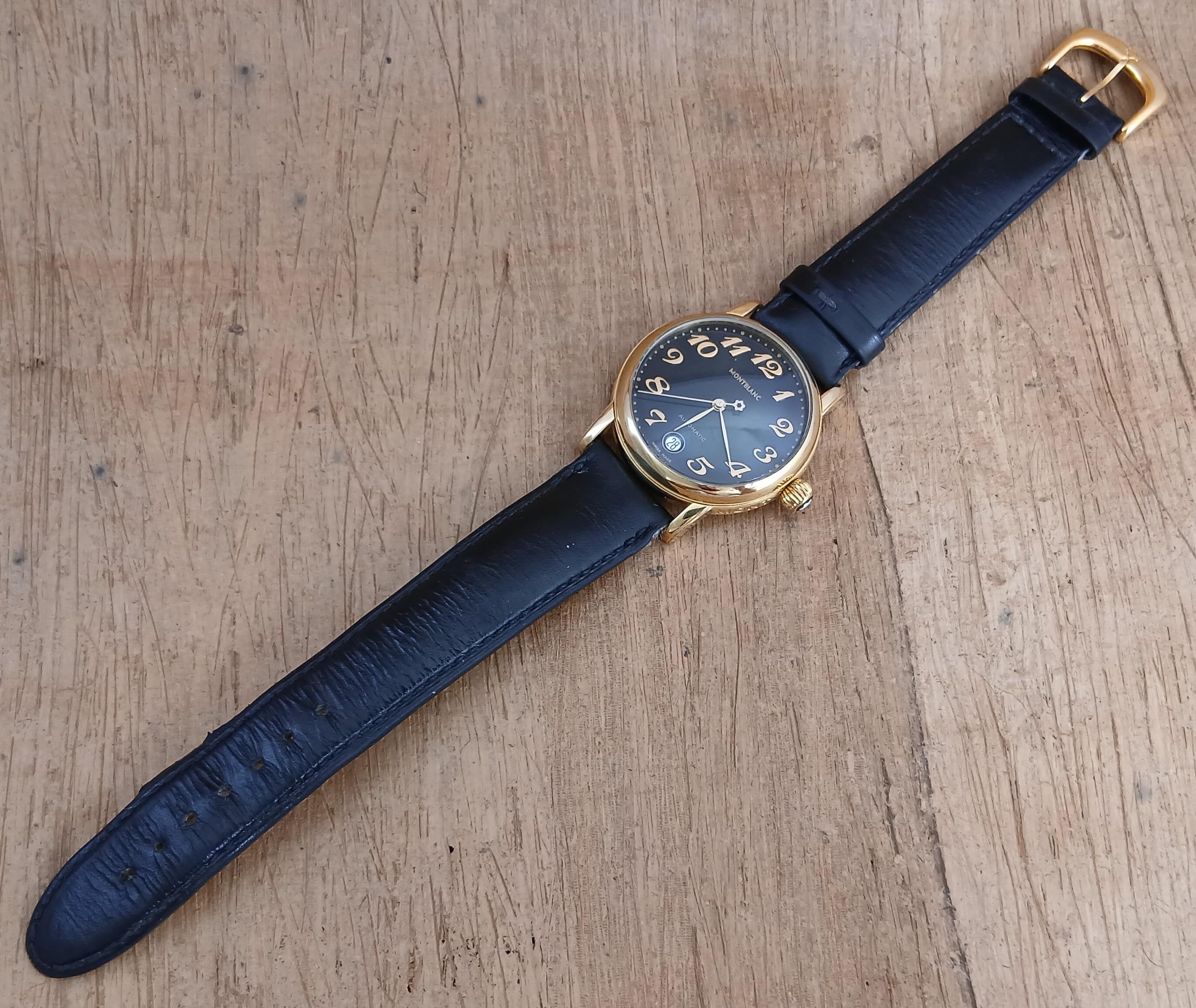 Montblanc Meisterstuck 7004 Schwarzes Zifferblatt Automatik Herrenuhr im Angebot 6