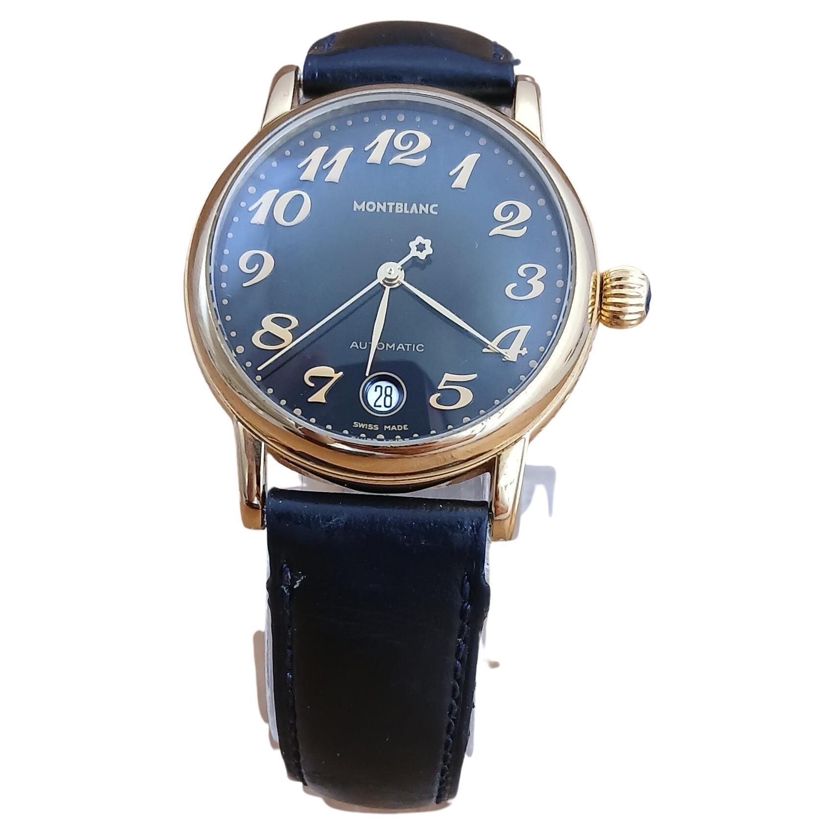 Montblanc Meisterstuck 7004 Schwarzes Zifferblatt Automatik Herrenuhr im Angebot