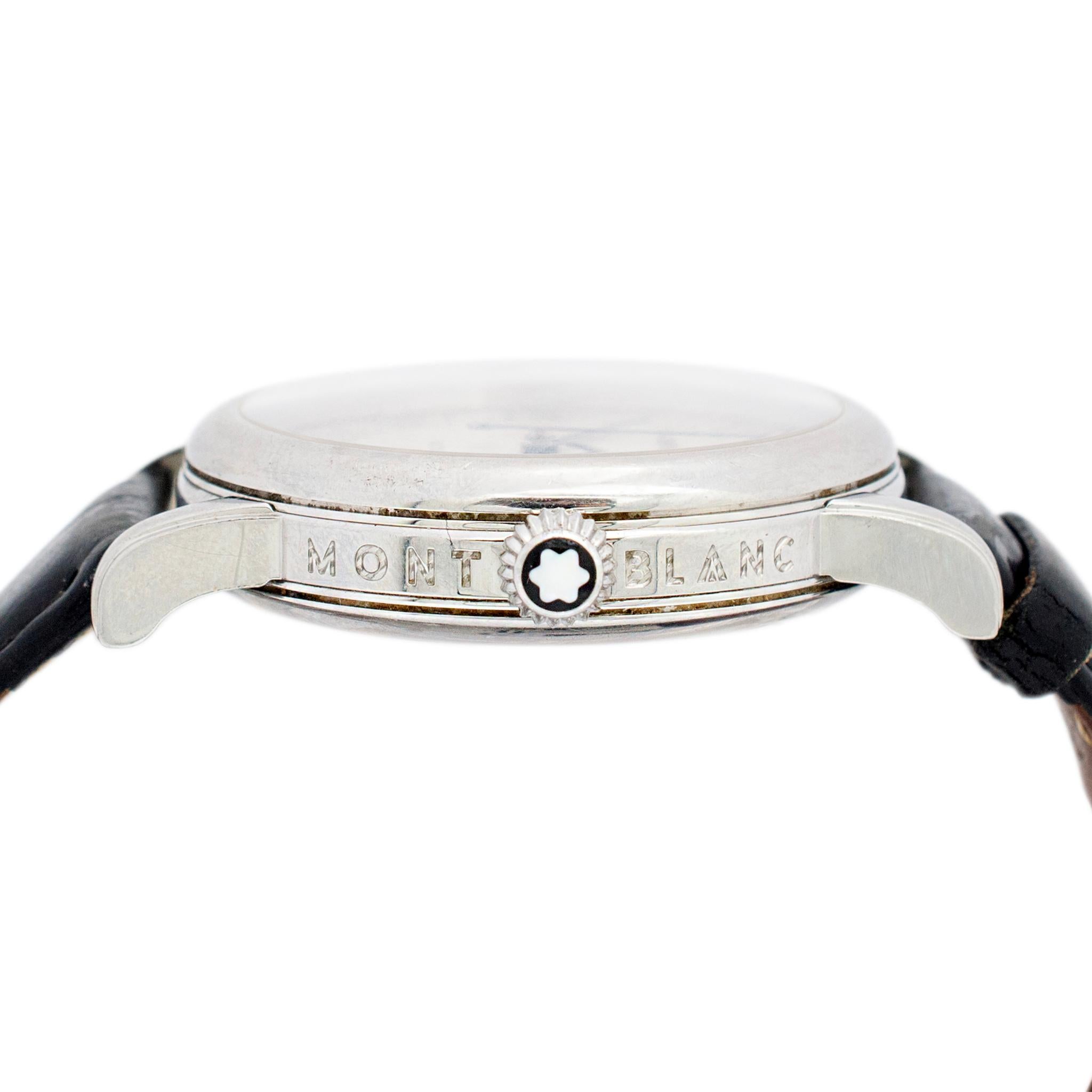 Montblanc Meisterstuck 7068 40MM Edelstahl Herrenuhr im Zustand „Hervorragend“ in Houston, TX
