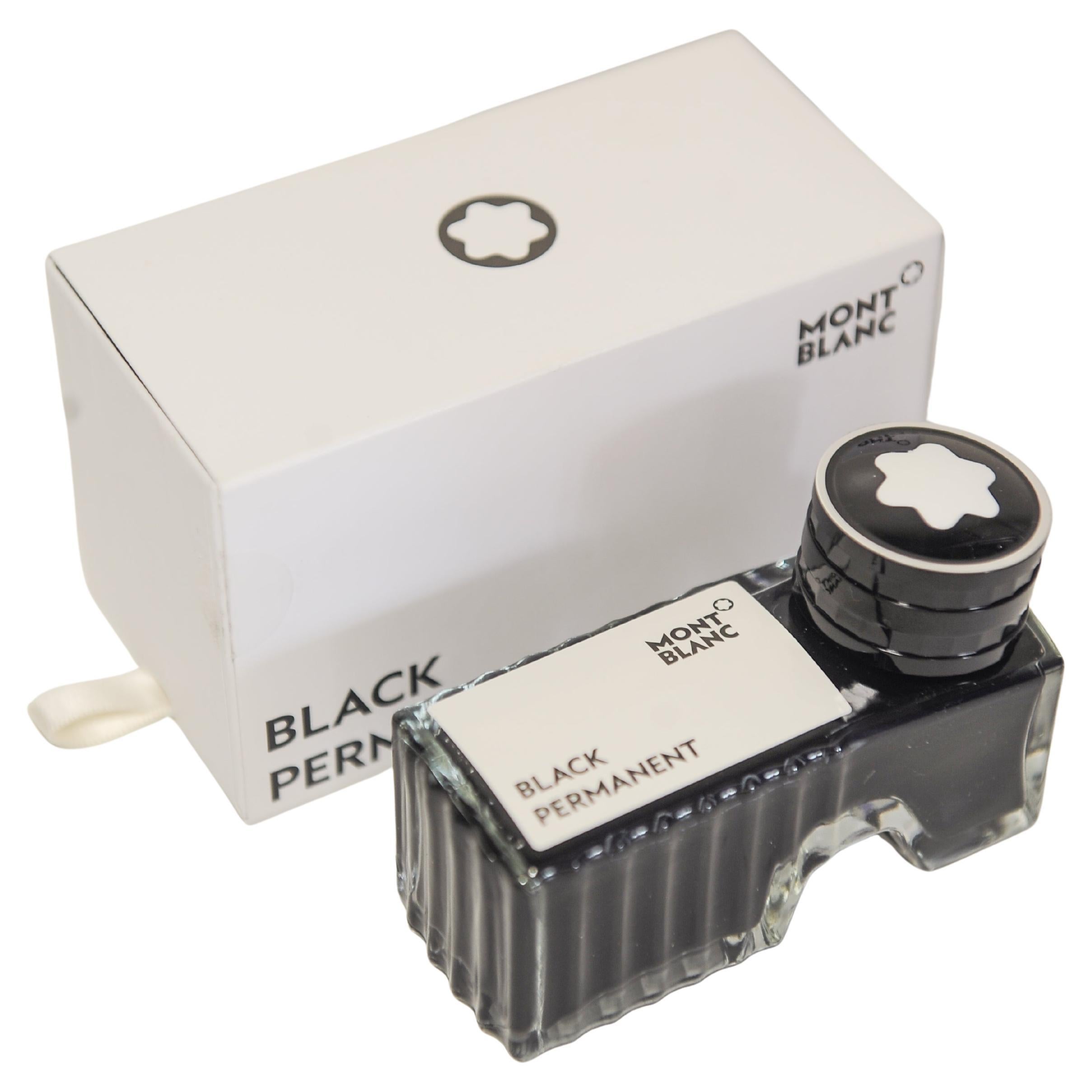 Gold Montblanc Meisterstück Black Fountain Pen With Original Box, Inkwell & Paperwork For Sale