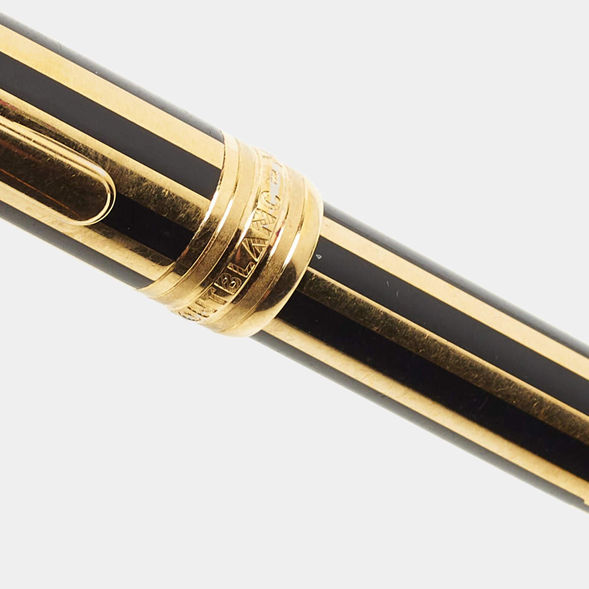 Men's Montblanc Meisterstuck Black Lacquer Gold Plated Ballpoint Pen