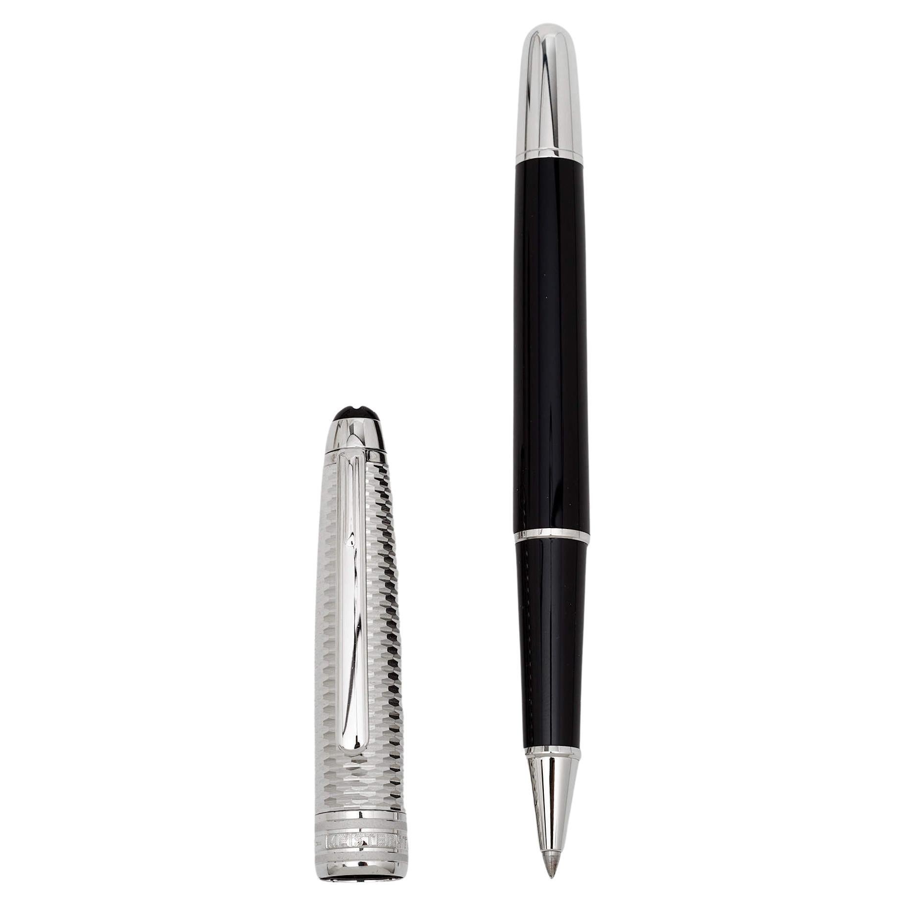 Montblanc Meisterstück Doué Geometry Resin Silver Tone Classique RollerBall Pen en vente