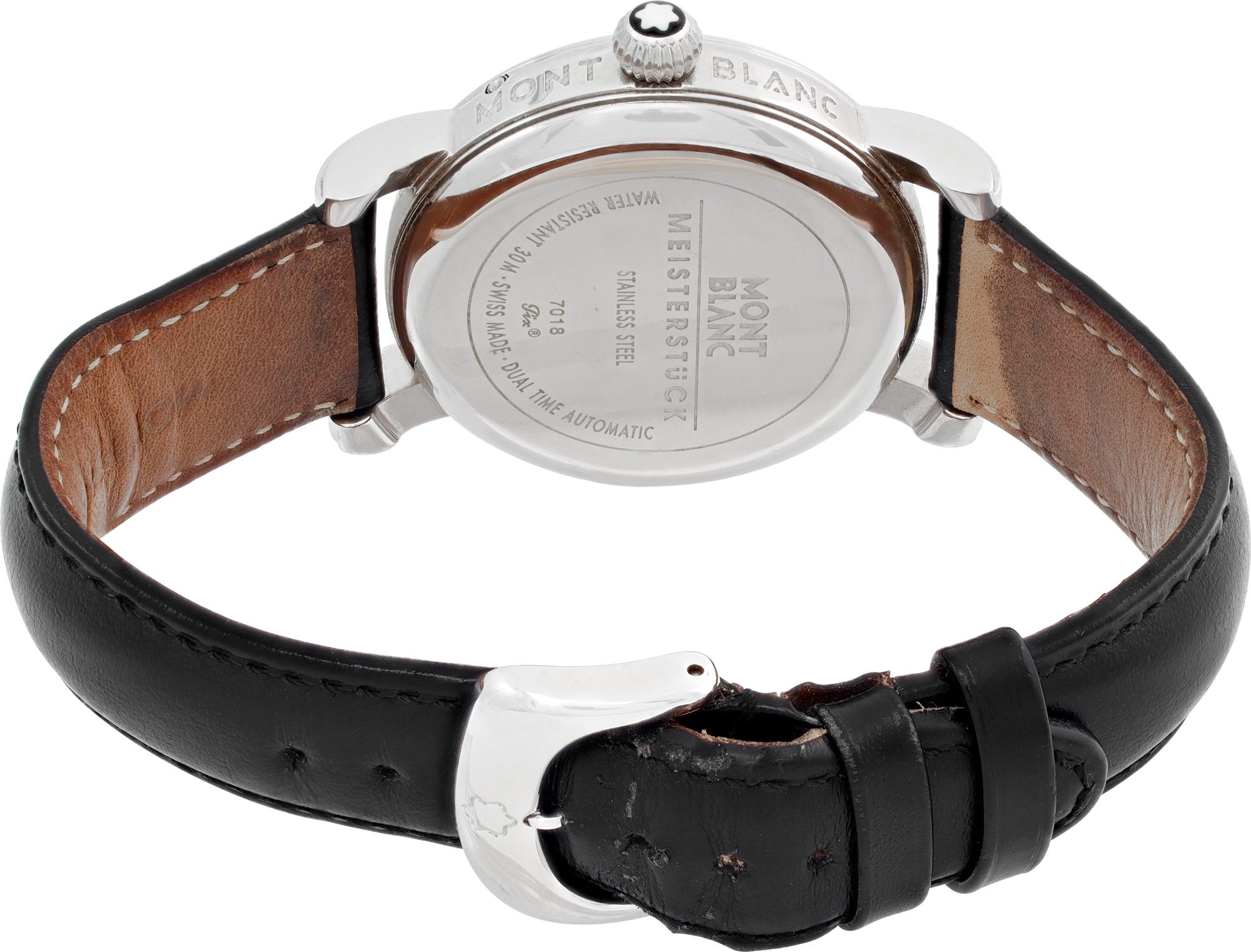 Men's MontBlanc Meisterstuck Dual Time GMT Full Calendar Automatic Wristwatch Ref 7018
