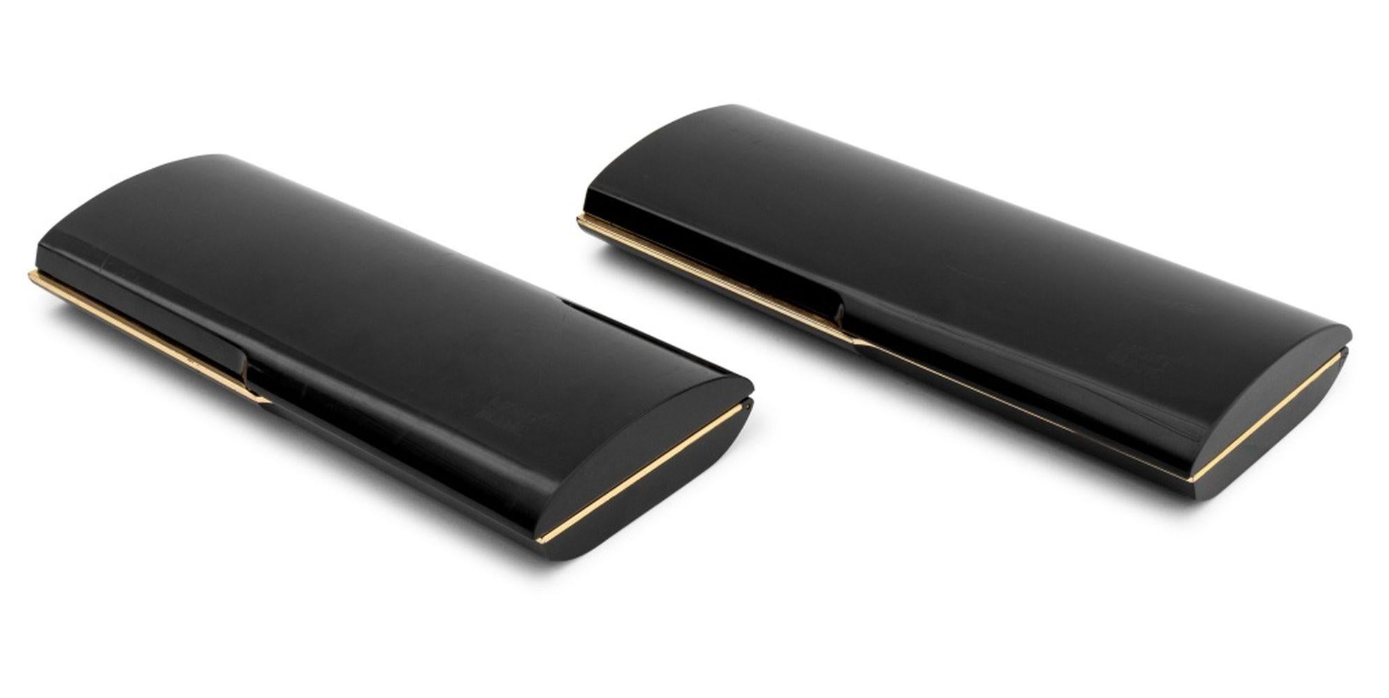 Pair of Montblanc Meisterstuck Fountain Pens, with 14K gold two-tone nibs, marked 