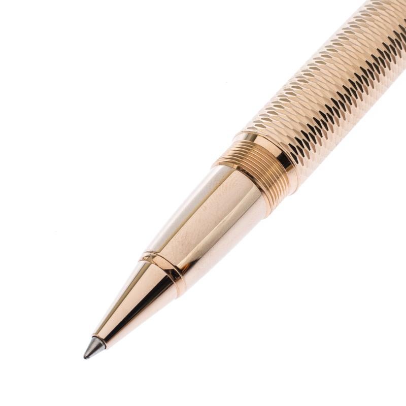Montblanc Meisterstück Geometry Solitaire Gold Coated Rollerball Pen In Good Condition In Dubai, Al Qouz 2