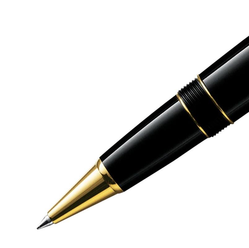 Clip
Gold-coated clip with individual serial number
Barrel
Black precious resin
Cap
Black precious resin inlaid with Montblanc emblem
Type
Rollerball
11402
