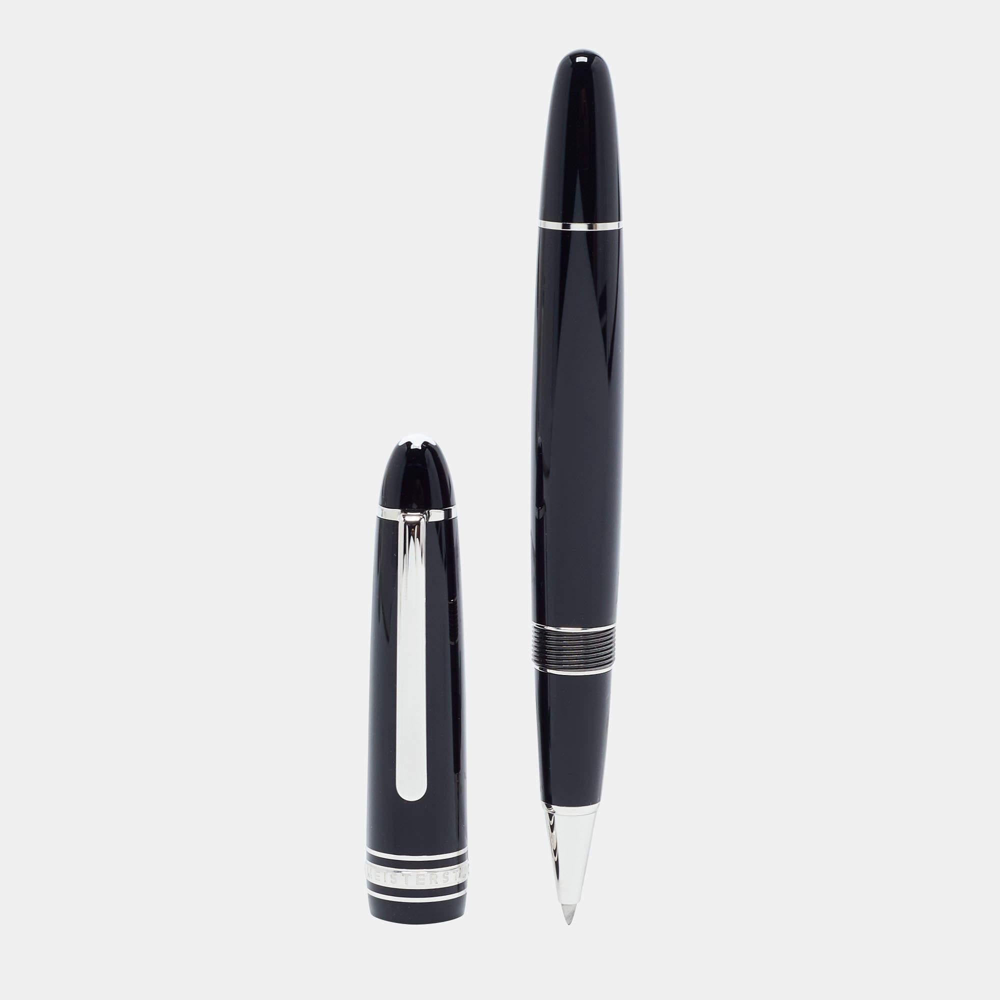 Montblanc Meisterstück LeGrand Black Resin Platinum-Coated Rollerball Pen In Good Condition In Dubai, Al Qouz 2