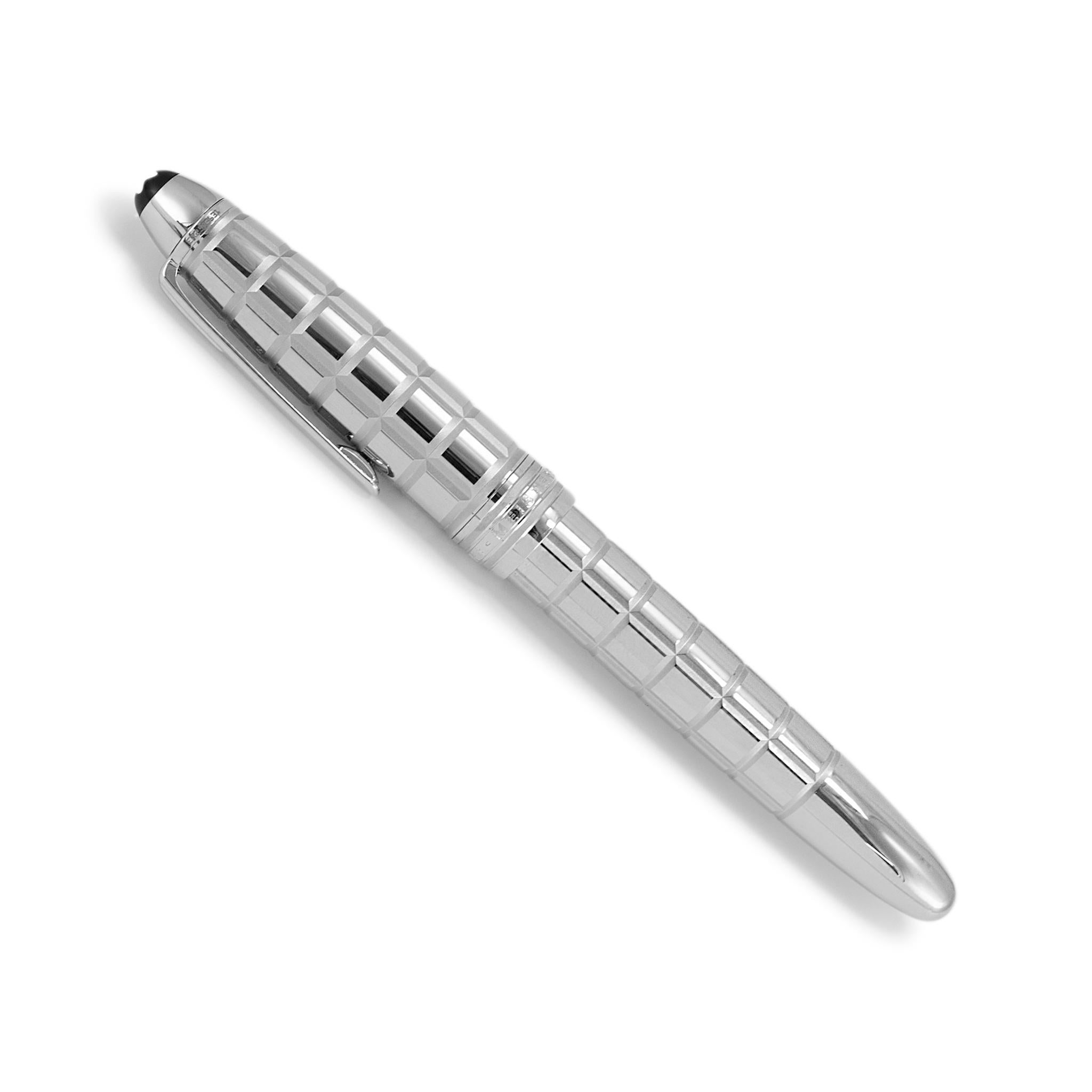 Montblanc Meisterstuck Legrand Solitär Platin versilberte blaue Tinte Rollerballstift für Damen oder Herren