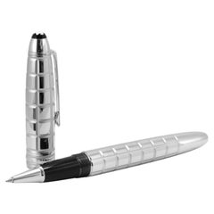 Montblanc Meisterstuck Legrand Solitär Platin versilberte blaue Tinte Rollerballstift