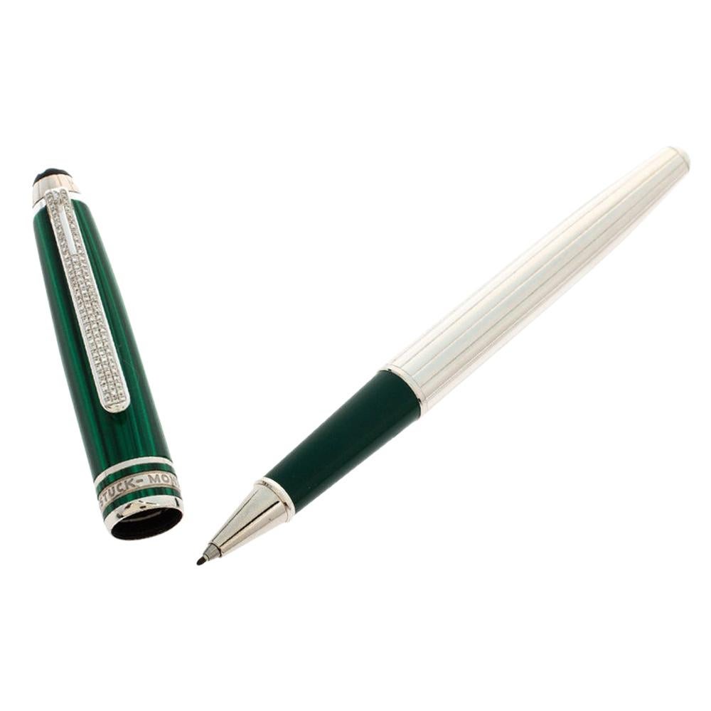 Montblanc Meisterstuck Nikolai Green Platinum Finish Fineliner Pen