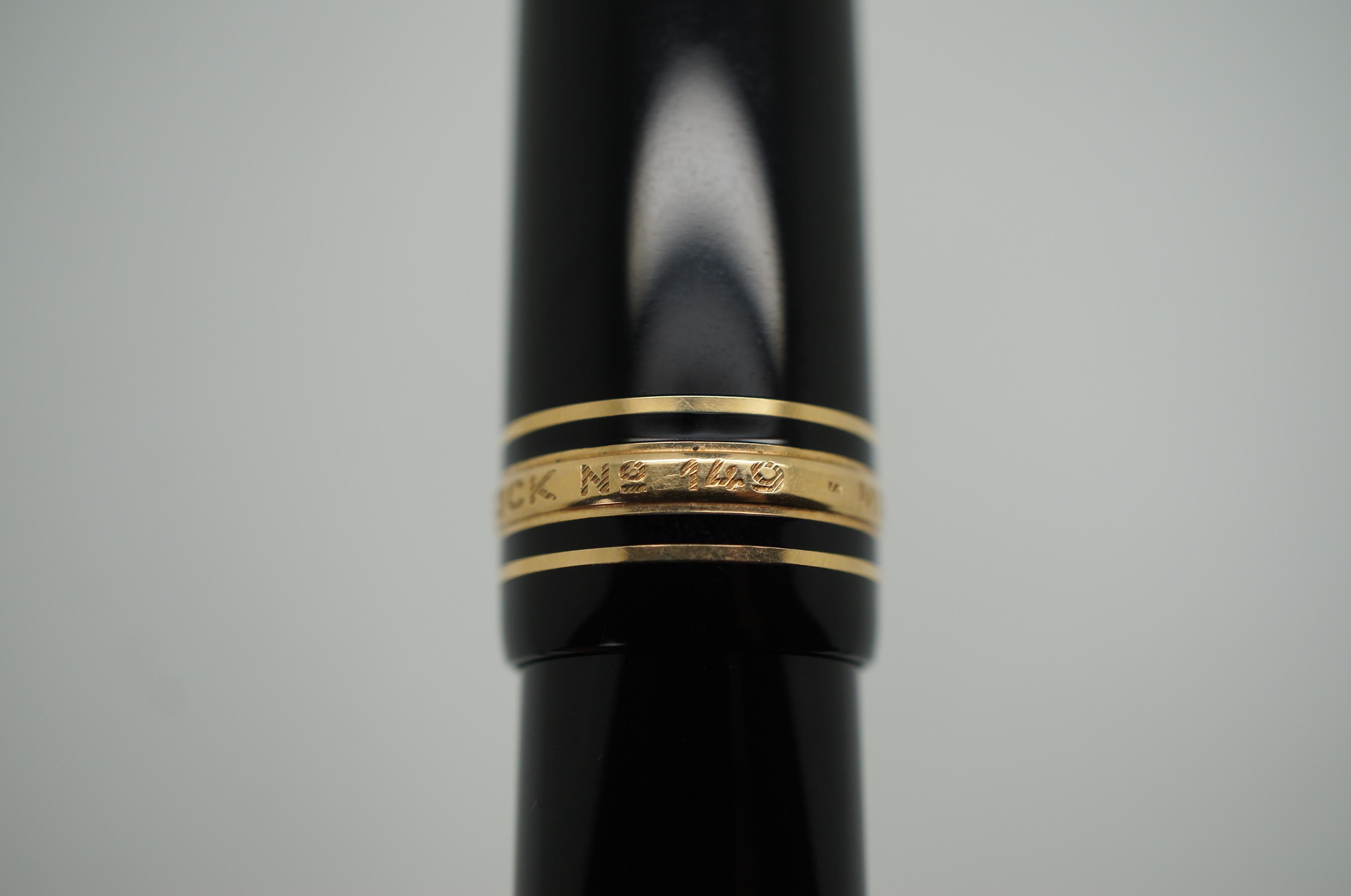 Montblanc Meisterstuck No 149 Black Fountain Pen & Box 14K Germany 2