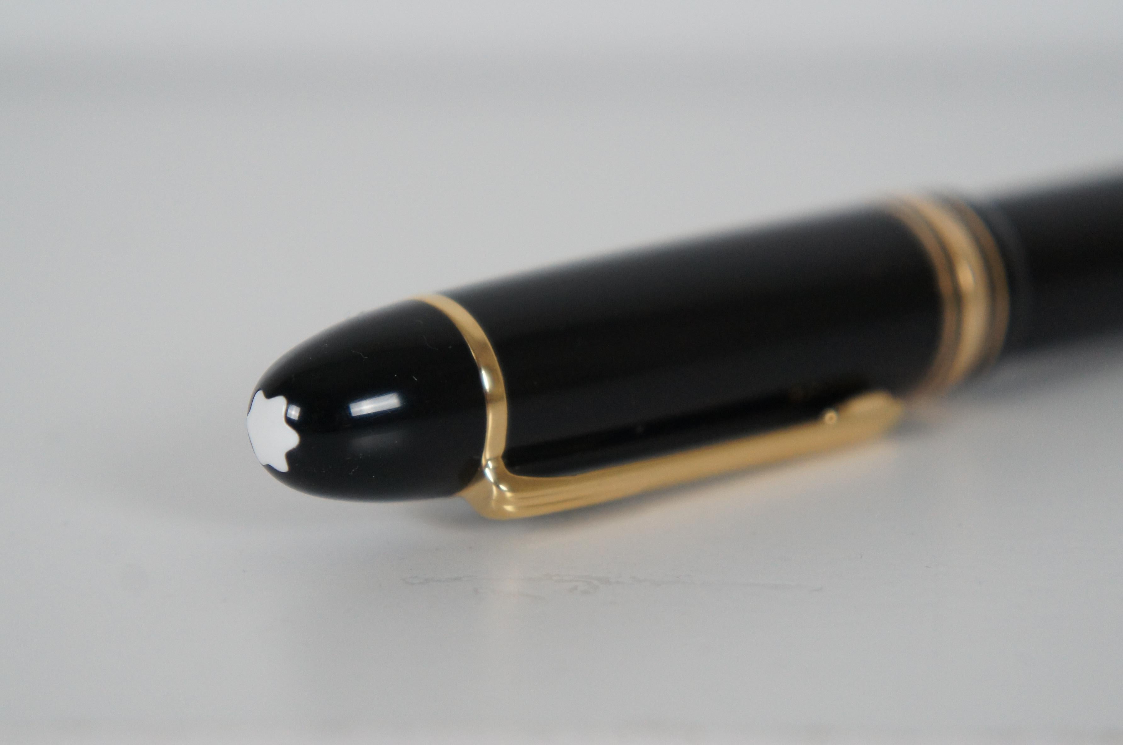 Montblanc Meisterstuck No 149 Black Fountain Pen & Box 14K Germany In Good Condition In Dayton, OH