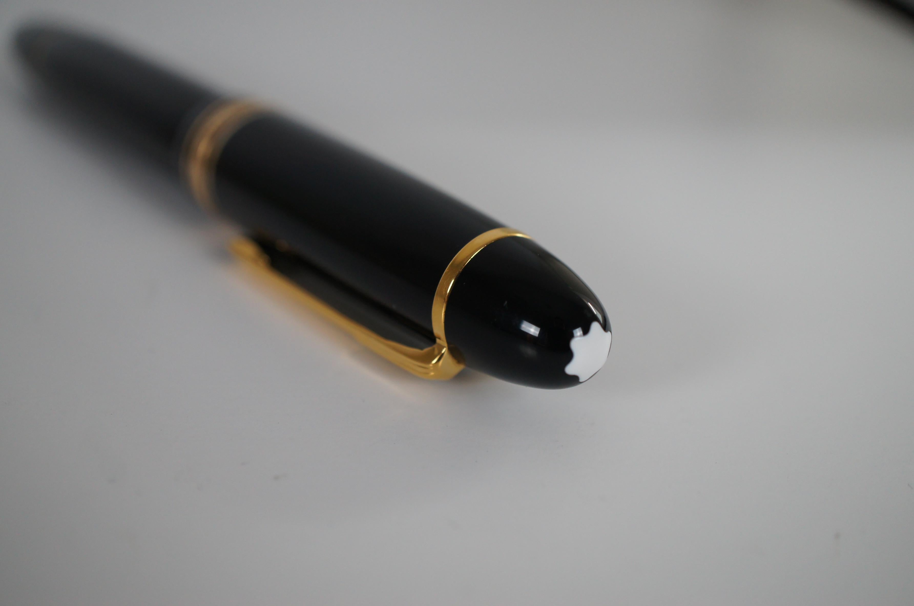 Montblanc Meisterstuck No 149 Black Fountain Pen & Box 14K Germany In Good Condition In Dayton, OH