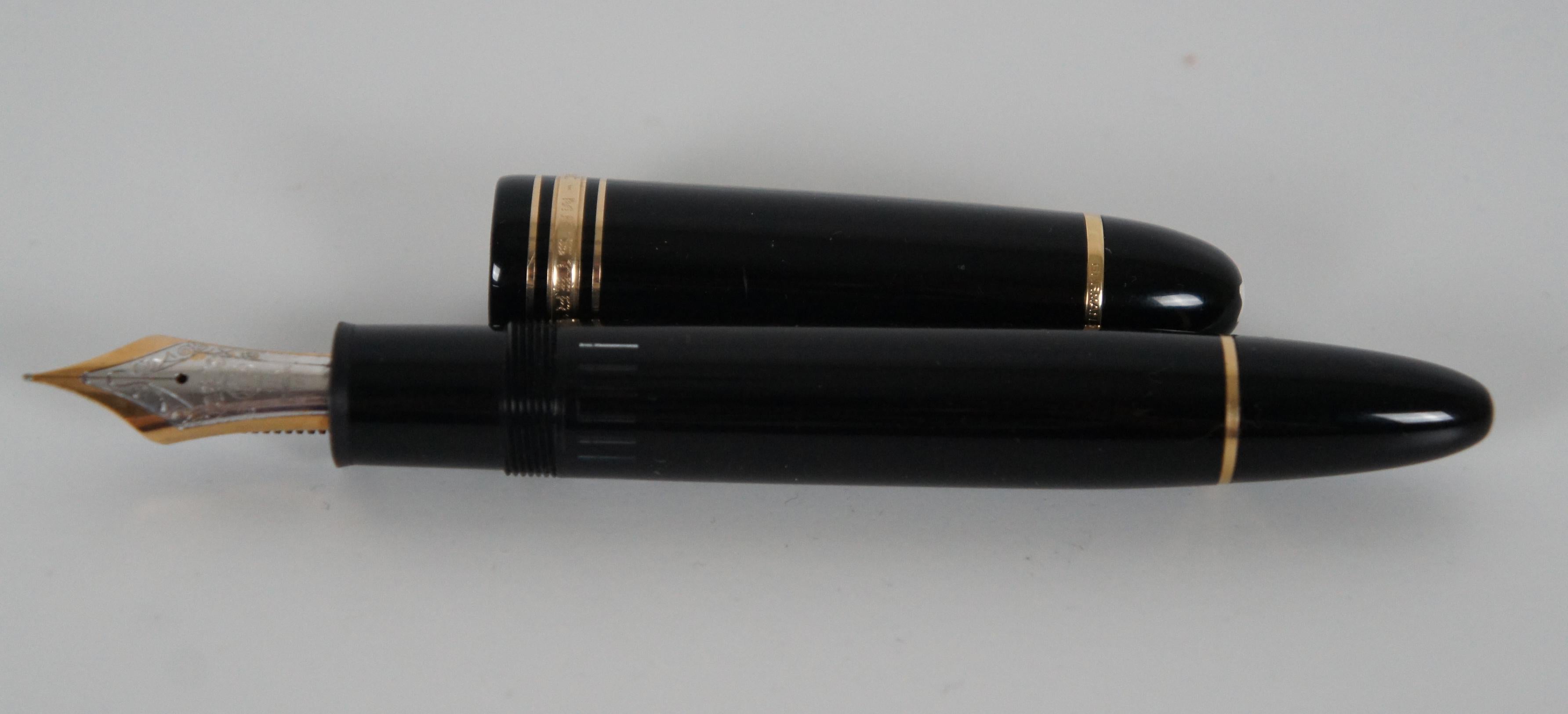 20th Century Montblanc Meisterstuck No 149 Black Fountain Pen & Box 14K Germany