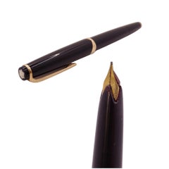 Montblanc Meisterstuck nº12 fountain pen, black resin and gold plating, 90's