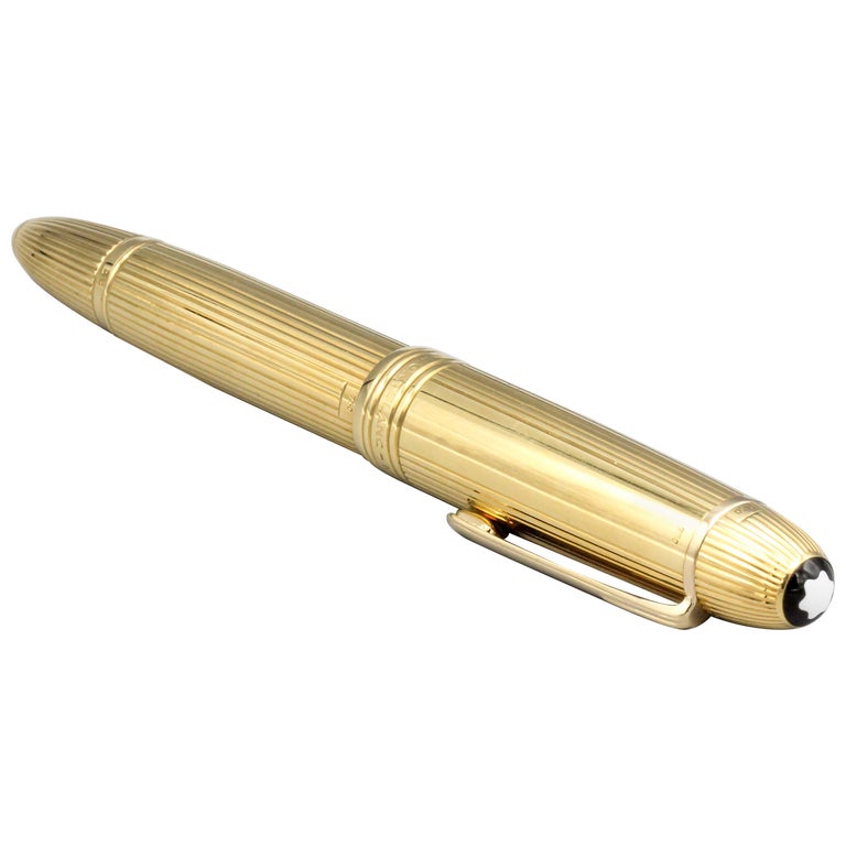 Montblanc Meisterstuck Chevron 149 Large 18k Gold Fountain Pen at 1stDibs