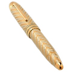 Montblanc Meisterstück Solitaire Chevron 18K Solid Gold Fountain Pen Model 149