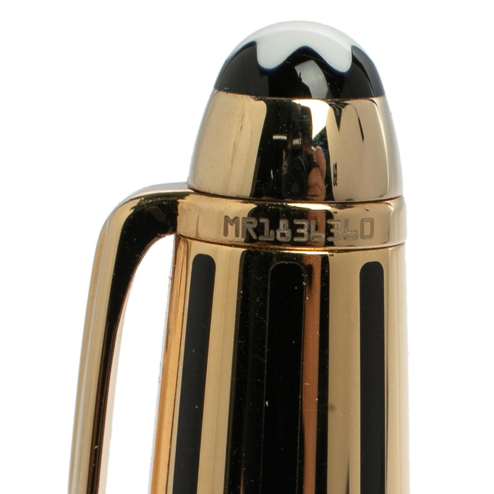 Montblanc Meisterstuck Solitaire Gold & Black Ballpoint Pen In Good Condition In Dubai, Al Qouz 2